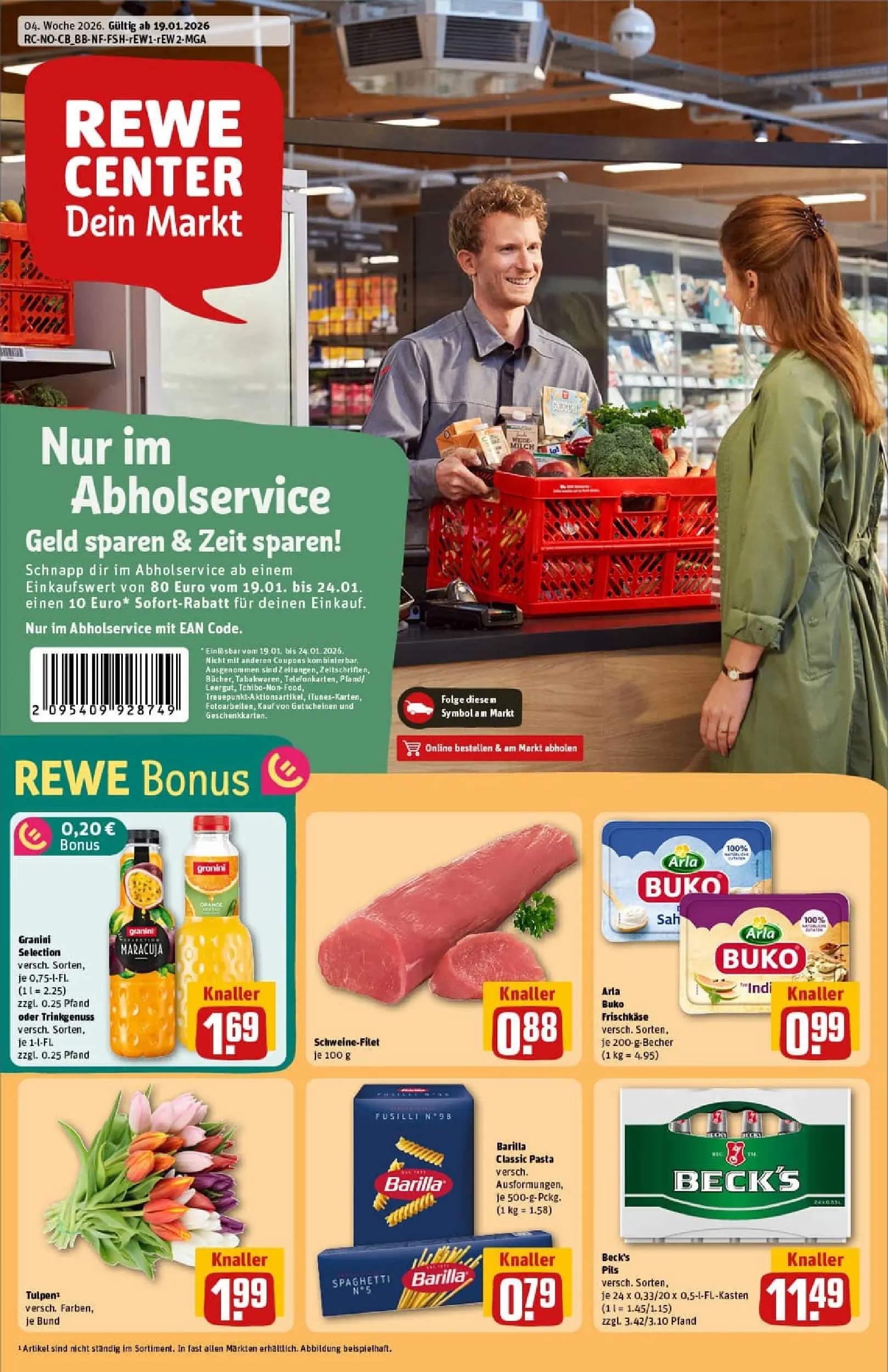 REWE Prospekt ab 18.01.2026 zum Blättern » Angebote | Seite: 1 | Produkte: Barilla, Granini, Pasta, Frischkase