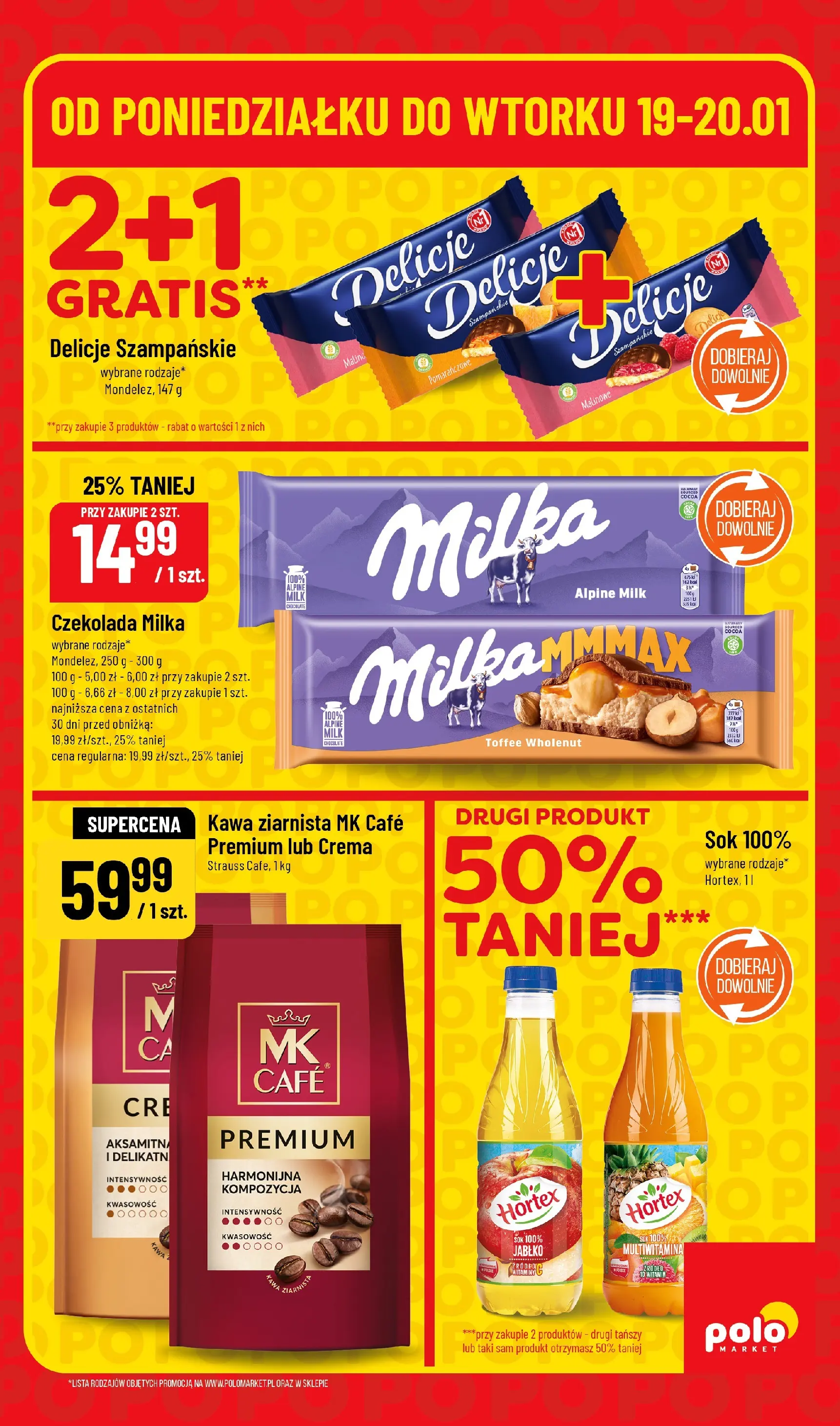 Nowa POLOmarket gazetka od jutra 19.01.2026 (PDF) | Strona: 5 | Produkty: Kawa ziarnista, Czekolada milka, Kawa, Sok