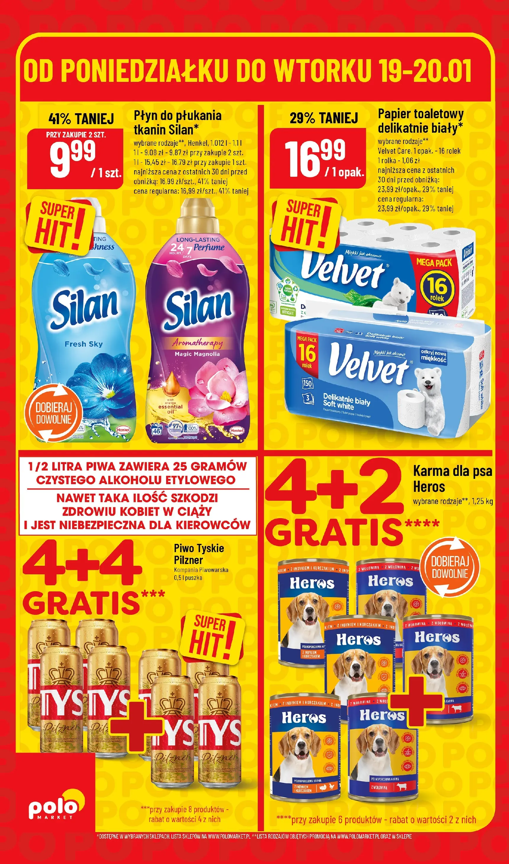 Nowa POLOmarket gazetka od jutra 19.01.2026 (PDF) | Strona: 6 | Produkty: Papier toaletowy, Tyskie, Piwo, Wołowina