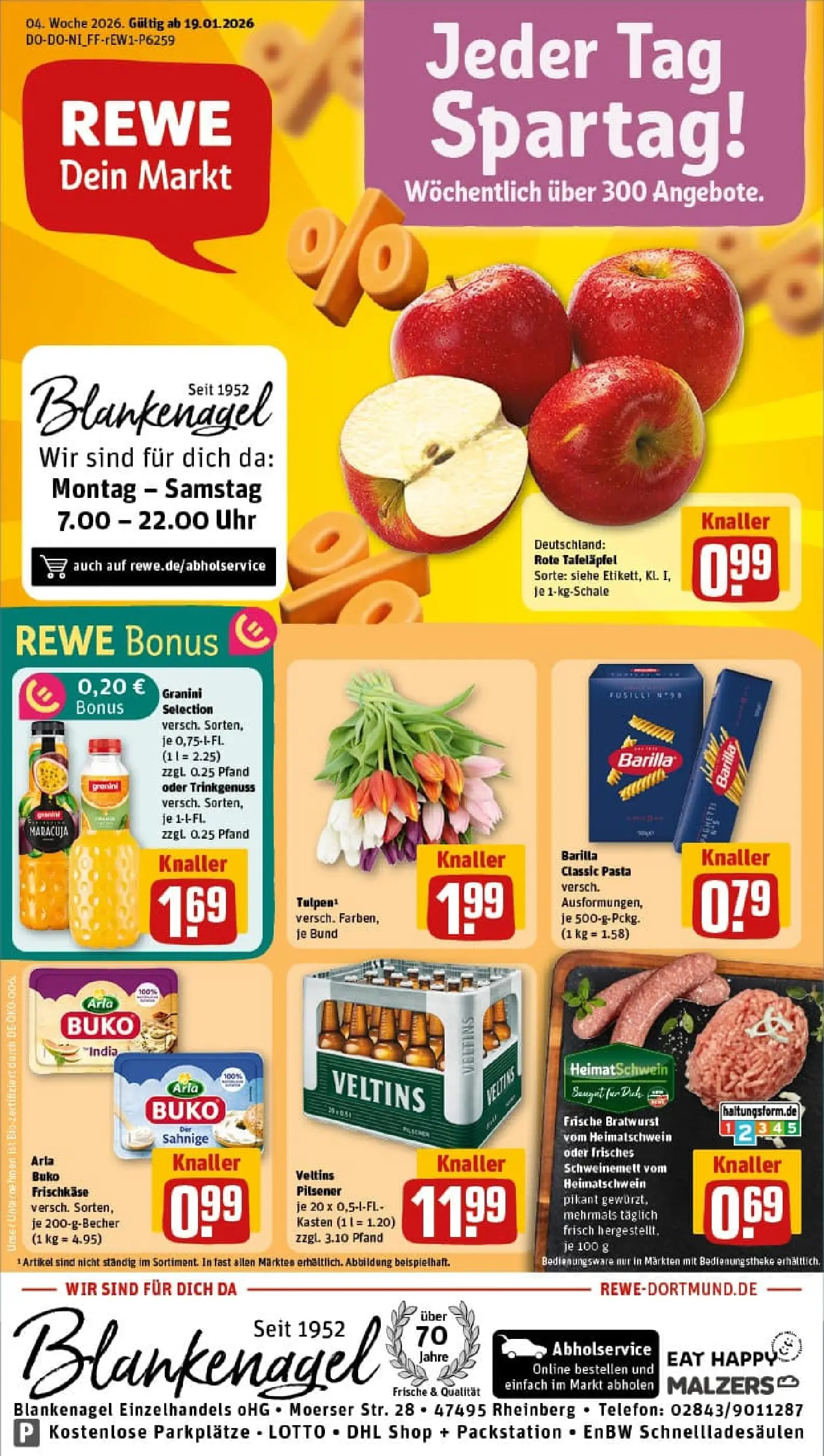 REWE Prospekt ab 18.01.2026 zum Blättern » Angebote | Seite: 1 | Produkte: Barilla, Arla buko, Granini, Veltins