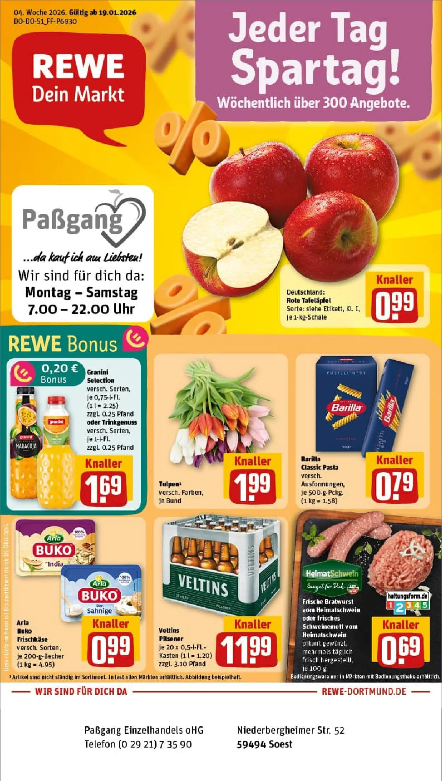 REWE Prospekt ab 18.01.2026 zum Blättern » Angebote | Seite: 1 | Produkte: Arla buko, Granini, Telefon, Veltins