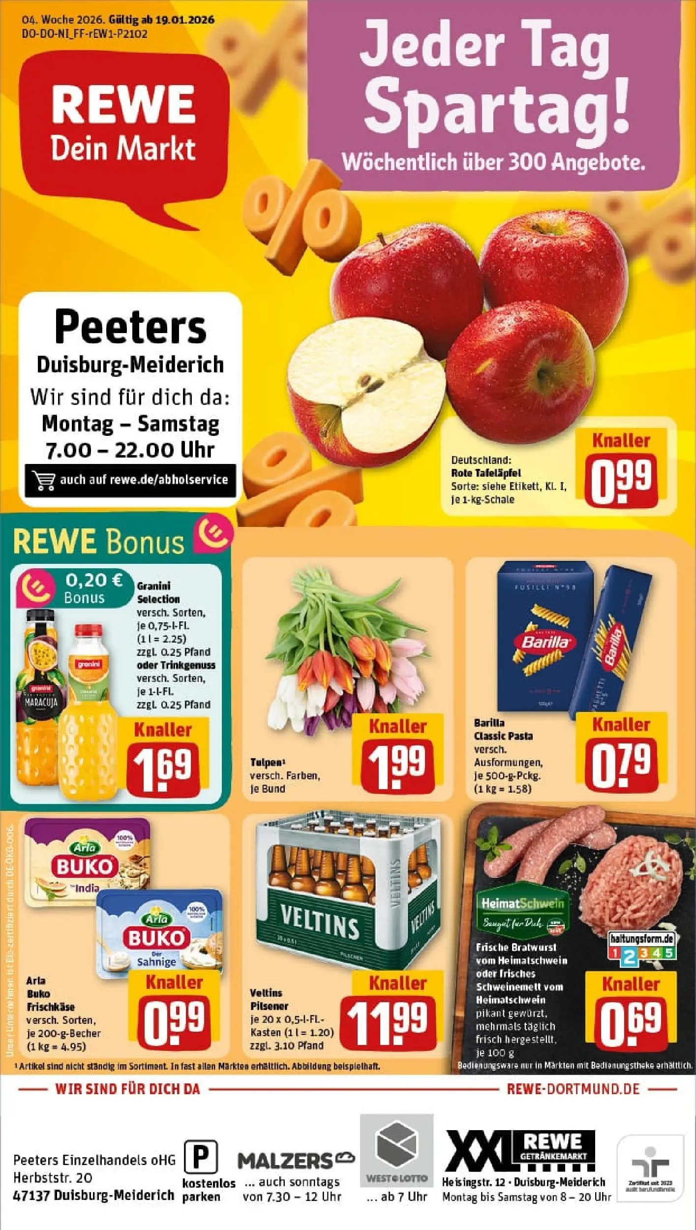 REWE Prospekt ab 18.01.2026 zum Blättern » Angebote | Seite: 1 | Produkte: Barilla, Granini, Pasta, Uhr