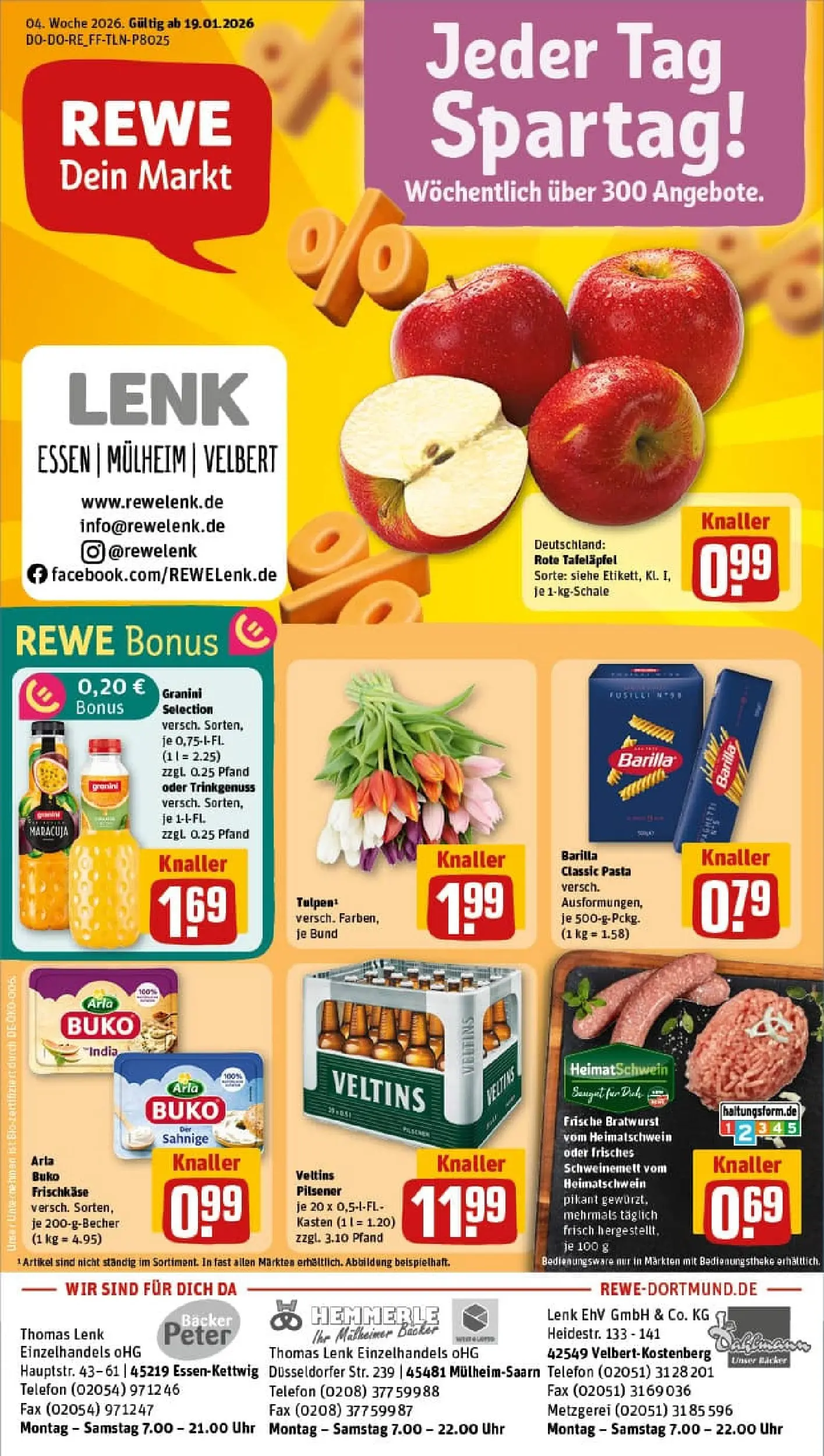 REWE Prospekt ab 18.01.2026 zum Blättern » Angebote | Seite: 1 | Produkte: Barilla, Granini, Telefon, Uhr