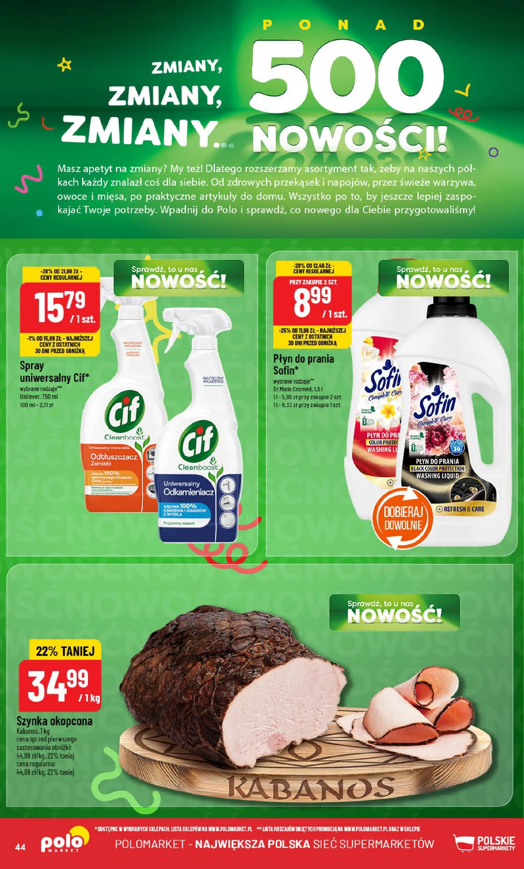 Nowa POLOmarket gazetka od jutra 21.01.2026 (PDF) | Strona: 44 | Produkty: Szynka, Owoce