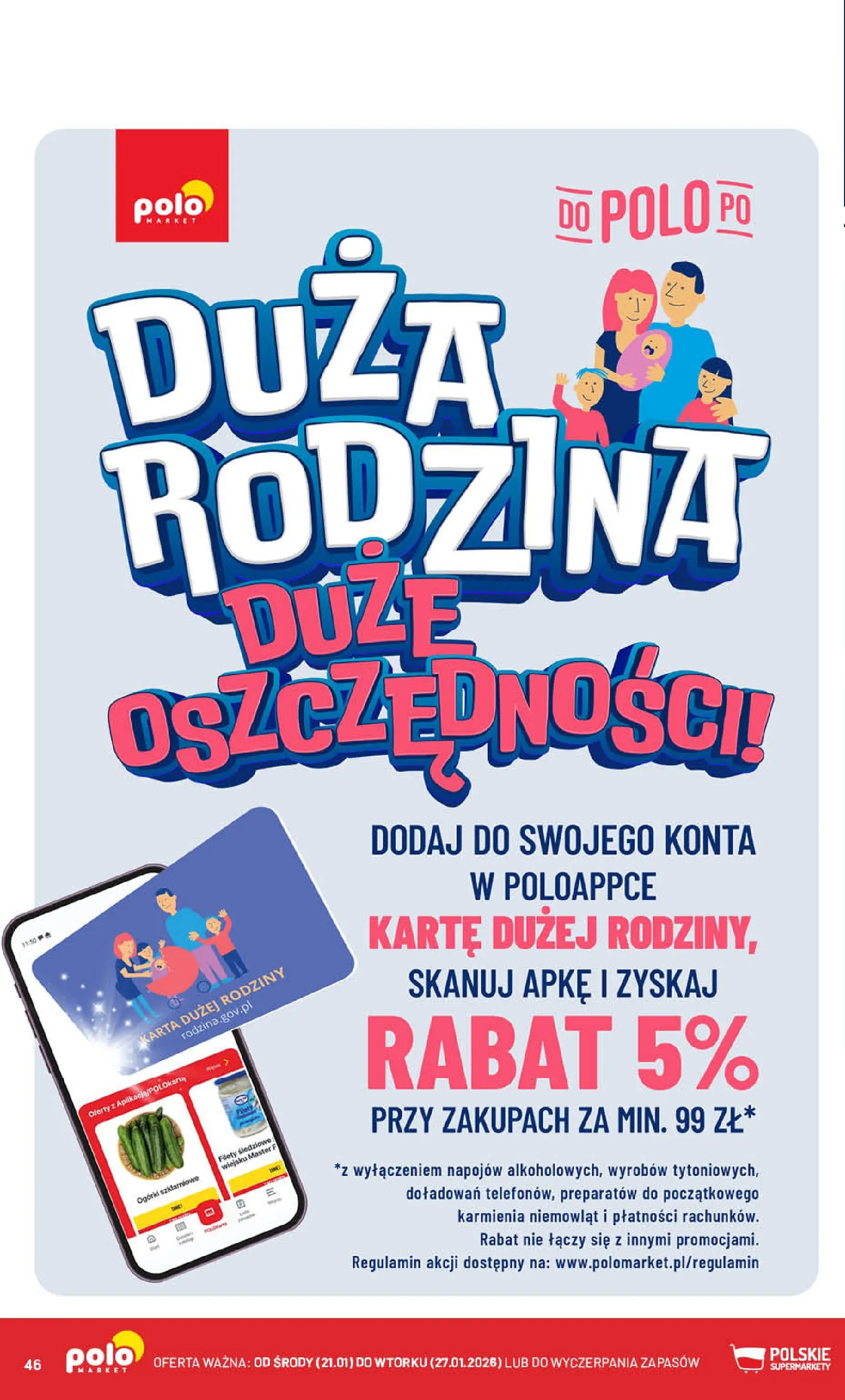 Nowa POLOmarket gazetka od jutra 21.01.2026 (PDF) | Strona: 46 | Produkty: Karta, Ogórki