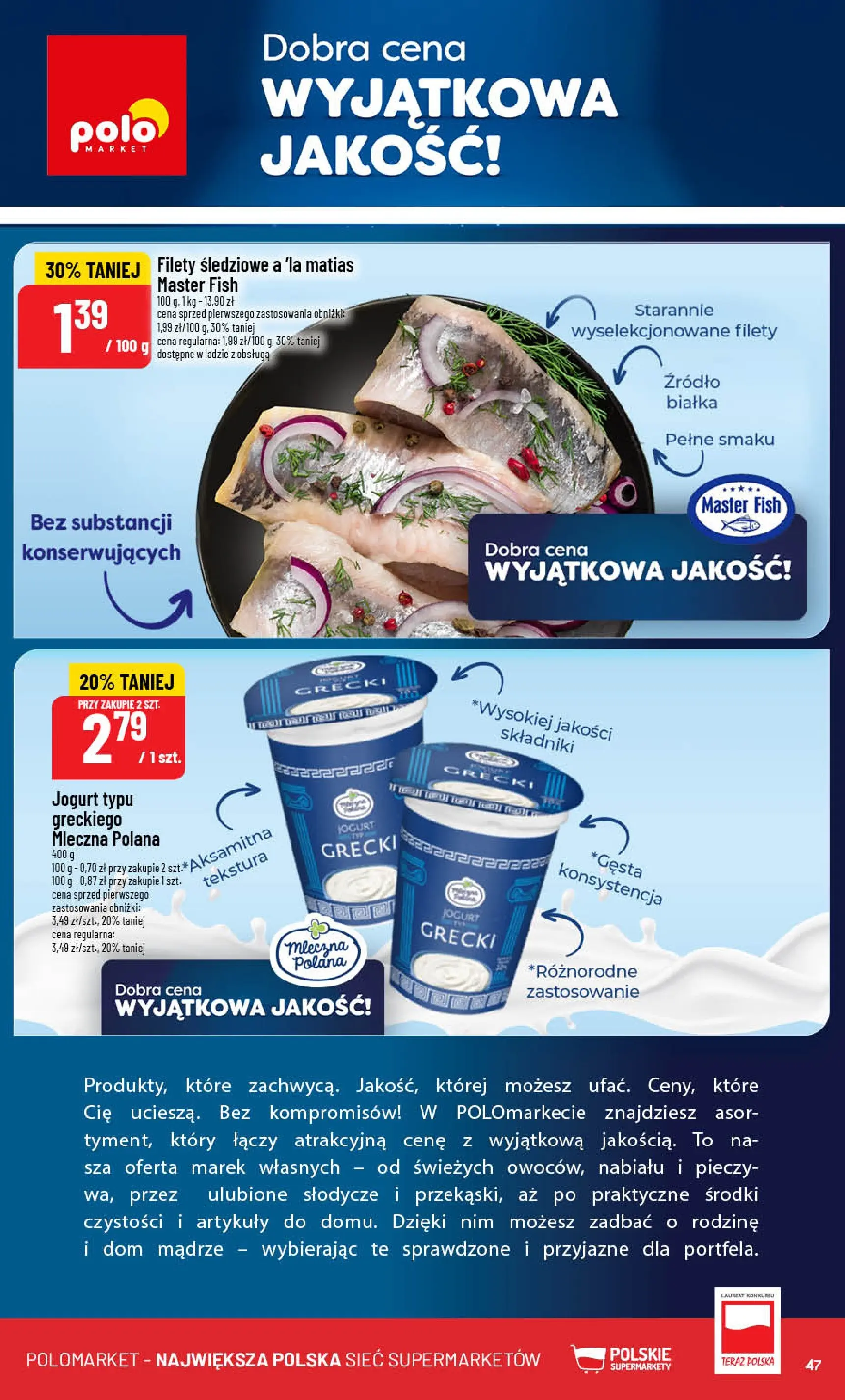 Nowa POLOmarket gazetka od jutra 21.01.2026 (PDF) | Strona: 47 | Produkty: Słodycze, Jogurt