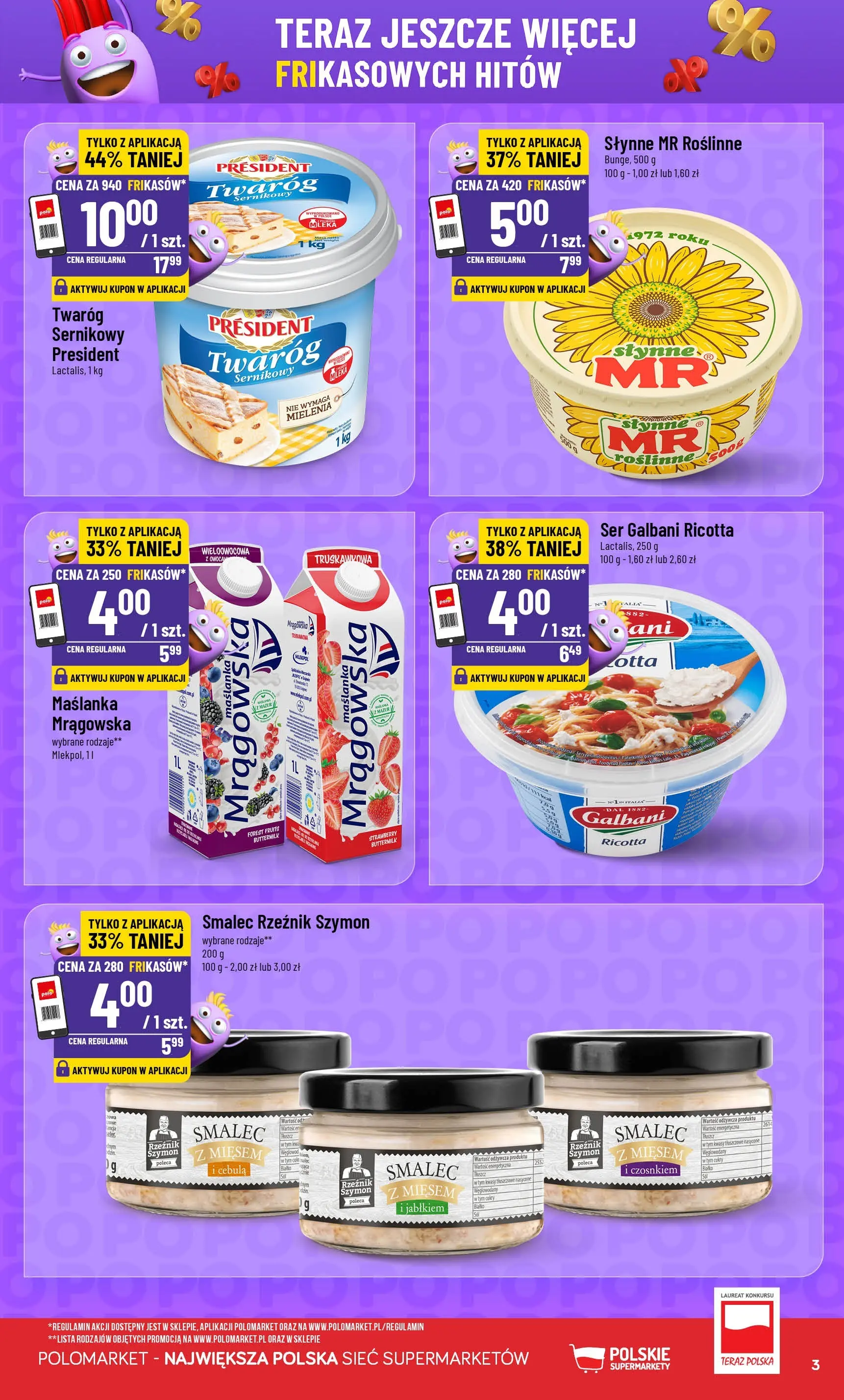 Nowa POLOmarket gazetka od jutra 21.01.2026 (PDF) | Strona: 3 | Produkty: Maślanka, Mleka, Ser, Twaróg