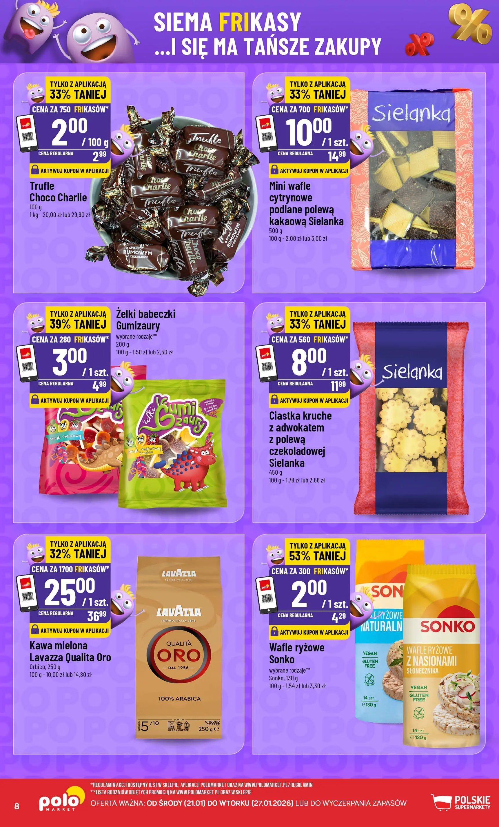 Nowa POLOmarket gazetka od jutra 21.01.2026 (PDF) | Strona: 8 | Produkty: Lavazza, Ciastka kruche, Kawa, Ciastka