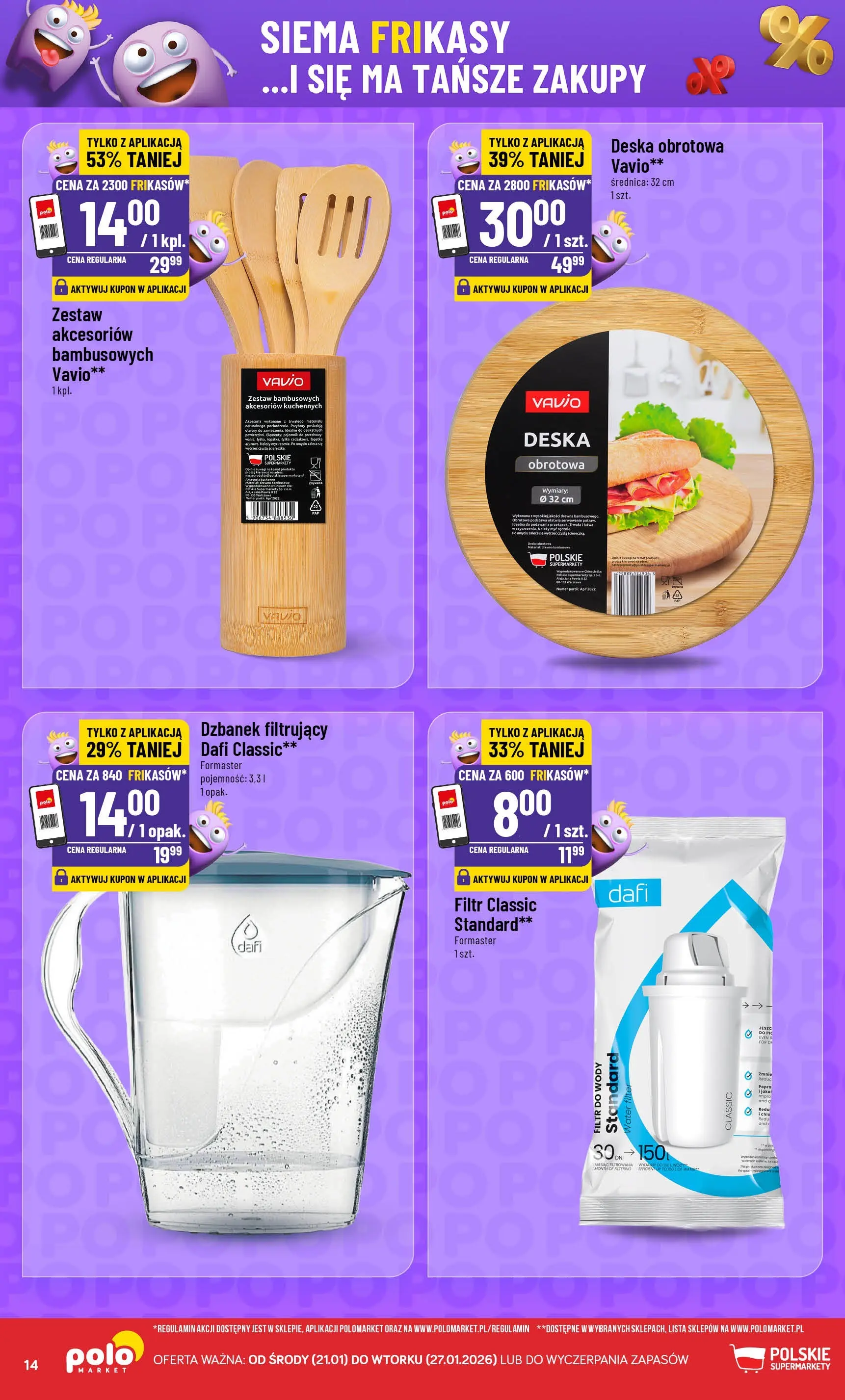 Nowa POLOmarket gazetka od jutra 21.01.2026 (PDF) | Strona: 14 | Produkty: Dzbanek, Filtr do wody, Dzbanek filtrujący