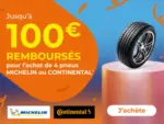 Euromaster Jusqu'&agrave; 100&euro; rembours&eacute;s* pour l'achat de 4 pneus MICHELIN ou CONTINENTAL - au 01.03.2026