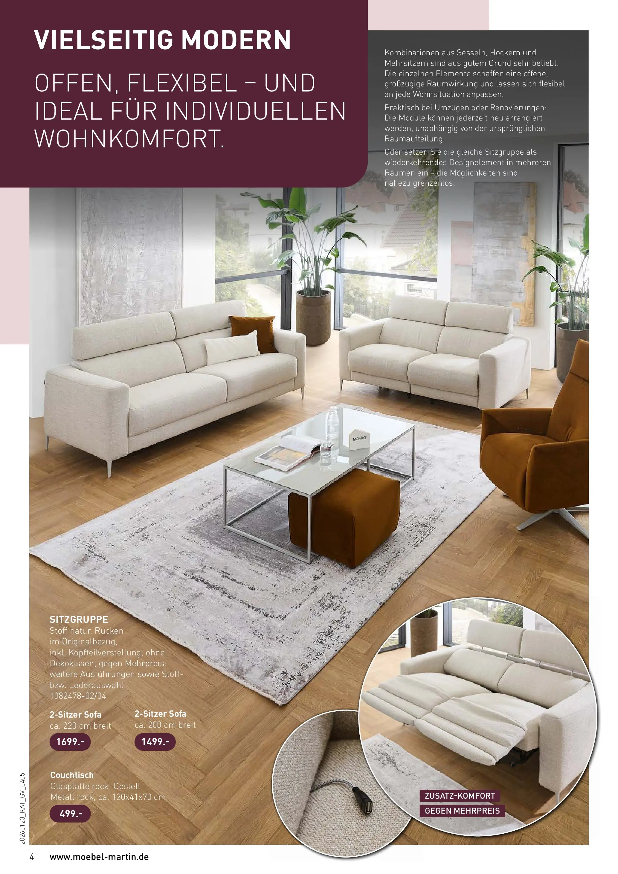 Möbel Martin - Möbel Martin: Wochenangebote (ab 22.01.2026) zum Blättern | Seite: 4 | Produkte: Sofa, Couchtisch