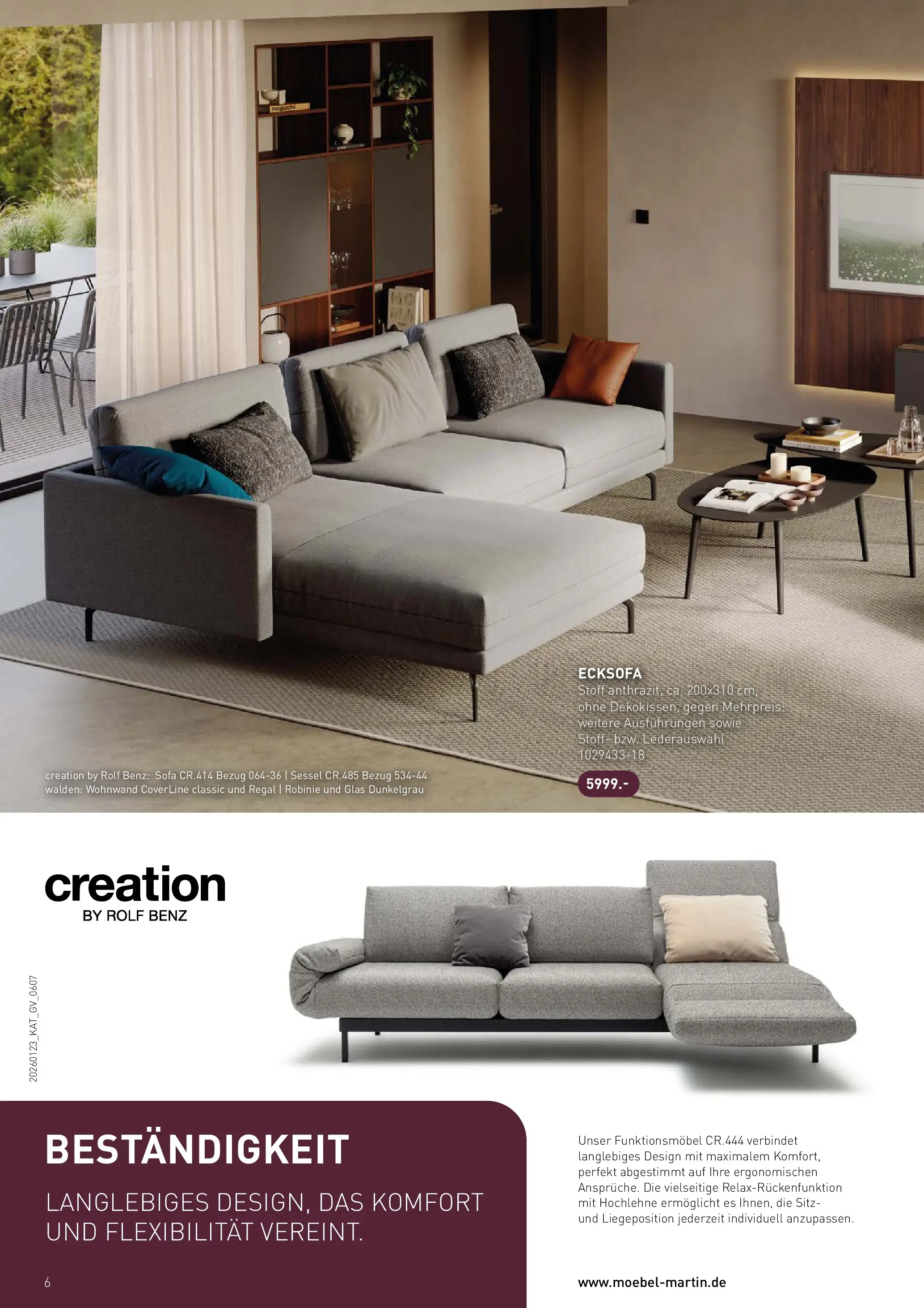 Möbel Martin - Möbel Martin: Wochenangebote (ab 22.01.2026) zum Blättern | Seite: 6 | Produkte: Ecksofa, Wohnwand, Sofa, Sessel