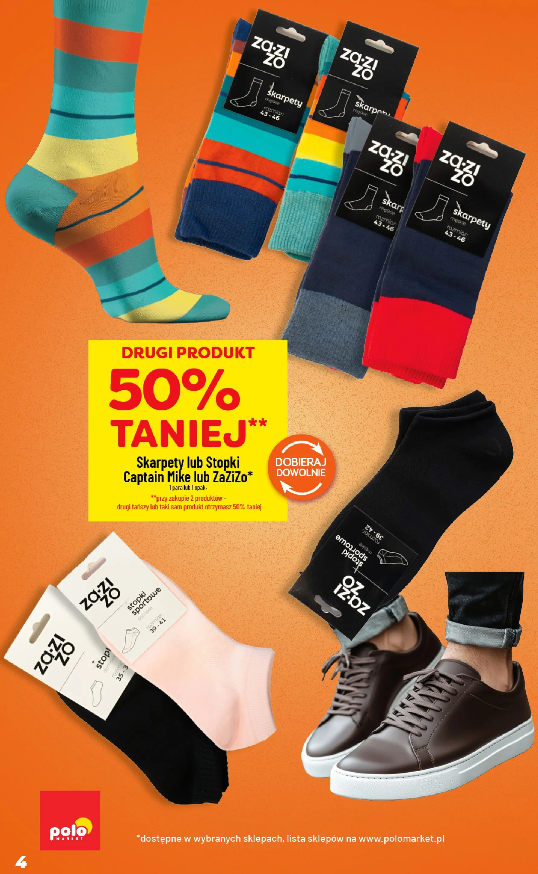 Nowa POLOmarket gazetka od jutra 21.01.2026 (PDF) | Strona: 4 | Produkty: Skarpety, Skarpety męskie