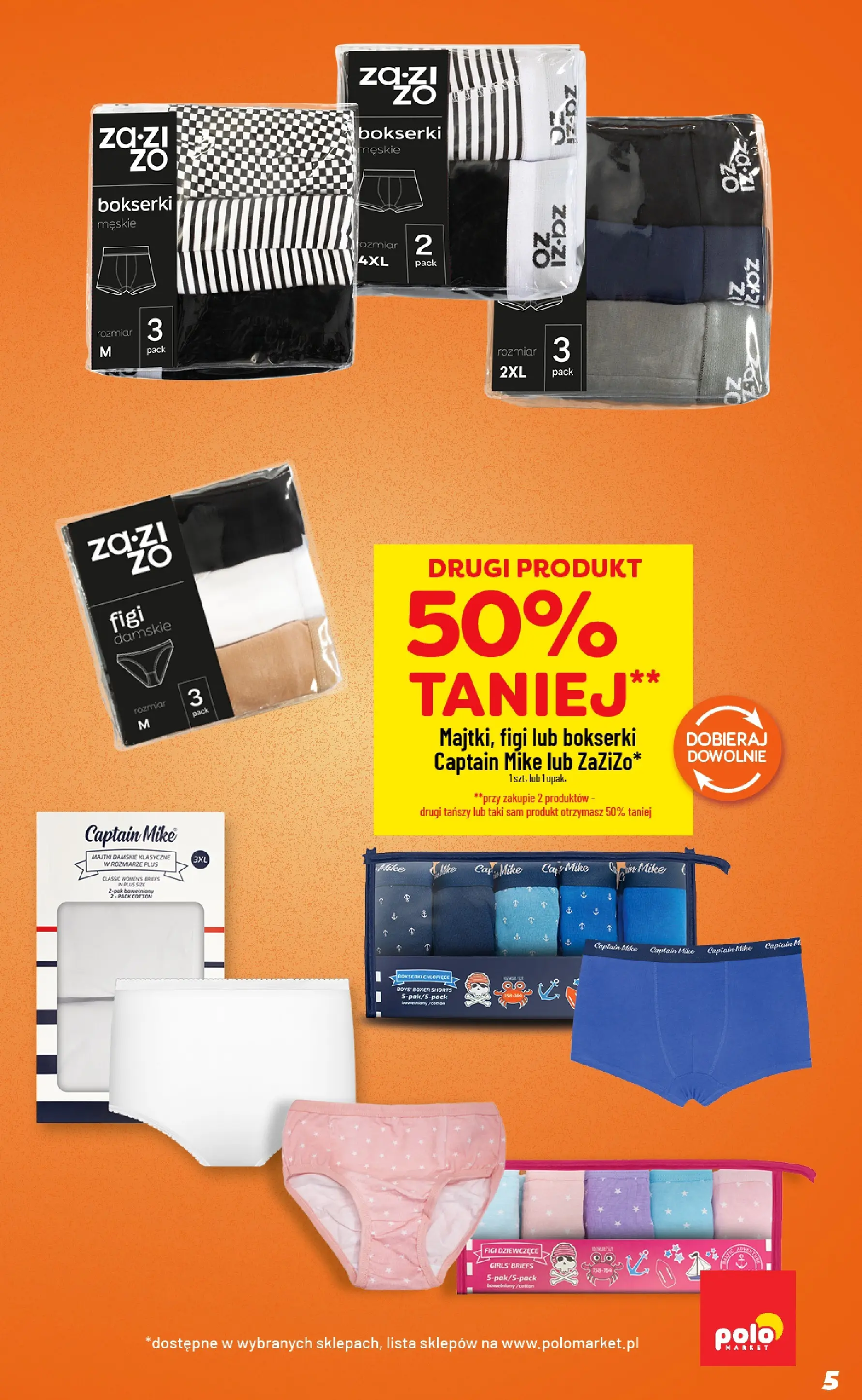 Nowa POLOmarket gazetka od jutra 21.01.2026 (PDF) | Strona: 5 | Produkty: Bokserki, Bokserki męskie