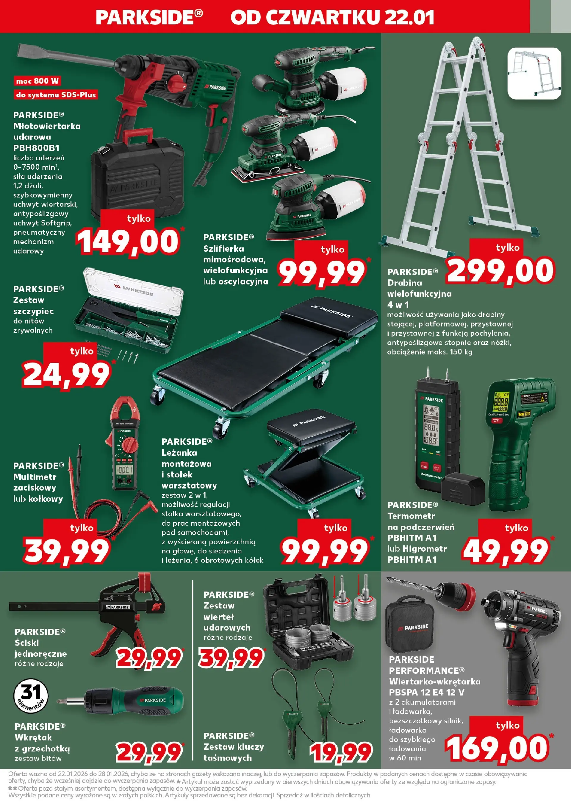 Kaufland gazetka - Mega okazje od 22.01.2026 - od jutra PDF | Strona: 15 | Produkty: Ładowarka, Drabina, Termometr, Szlifierka