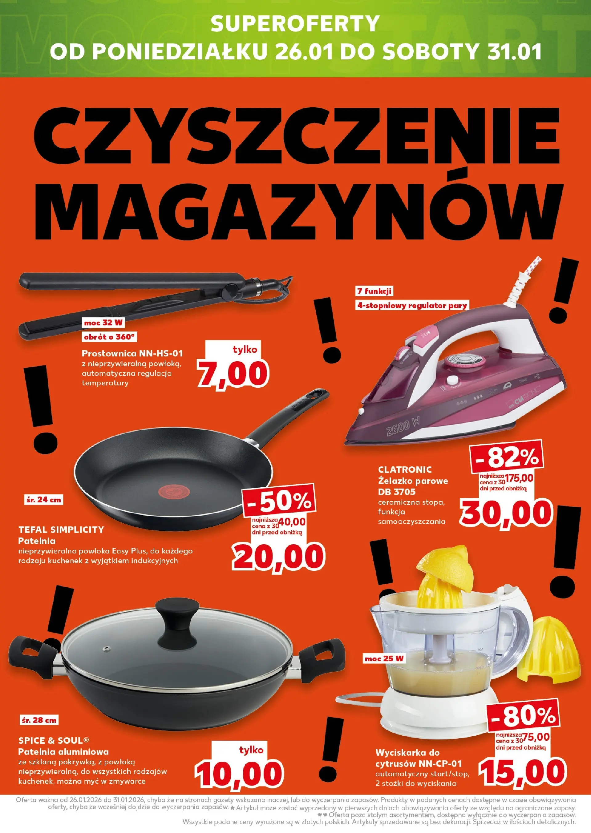 Kaufland gazetka - Mega okazje od 22.01.2026 - od jutra PDF | Strona: 20 | Produkty: Prostownica, Wyciskarka, Patelnia, Tefal