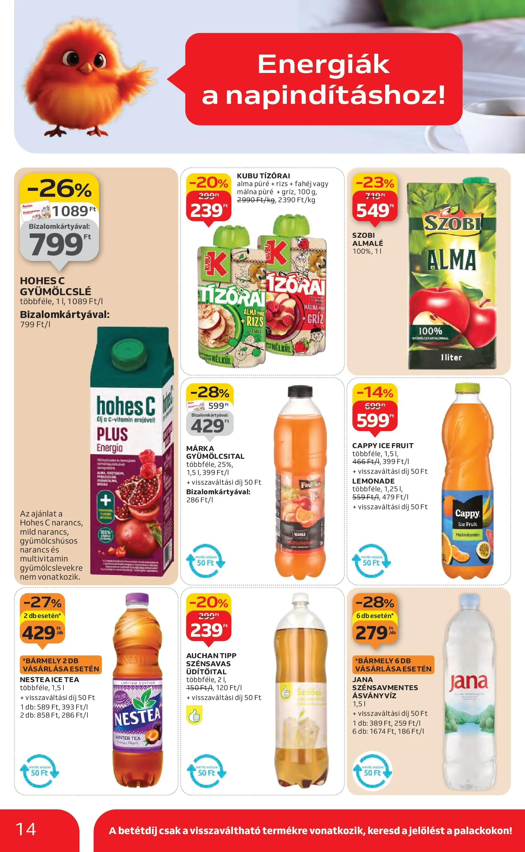 Auchan Akciós újság Miskolc - 2026.01.22. -tól/töl > akció, lapozható szórólap 🛍️ | Oldal: 14 | Termékek: Alma, Paradicsom, Tea, Multivitamin