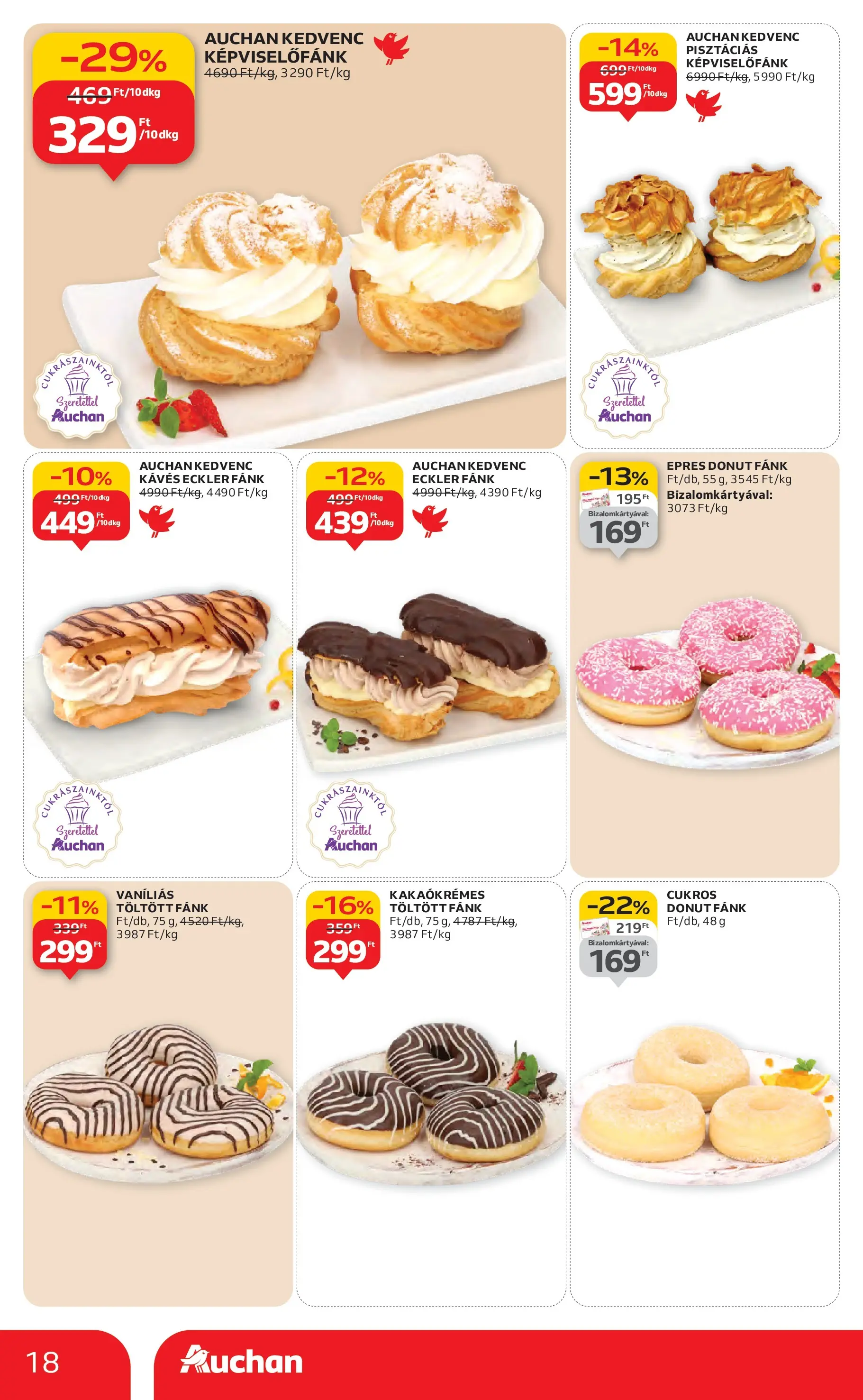 Auchan Akciós újság Miskolc - 2026.01.22. -tól/töl > akció, lapozható szórólap 🛍️ | Oldal: 18 | Termékek: Fánk
