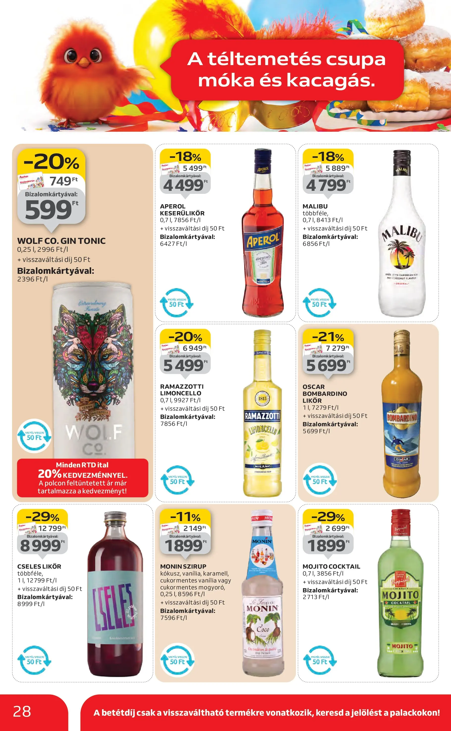 Auchan Akciós újság Miskolc - 2026.01.22. -tól/töl > akció, lapozható szórólap 🛍️ | Oldal: 28 | Termékek: Aperol, Malibu, Likőr, Cukor