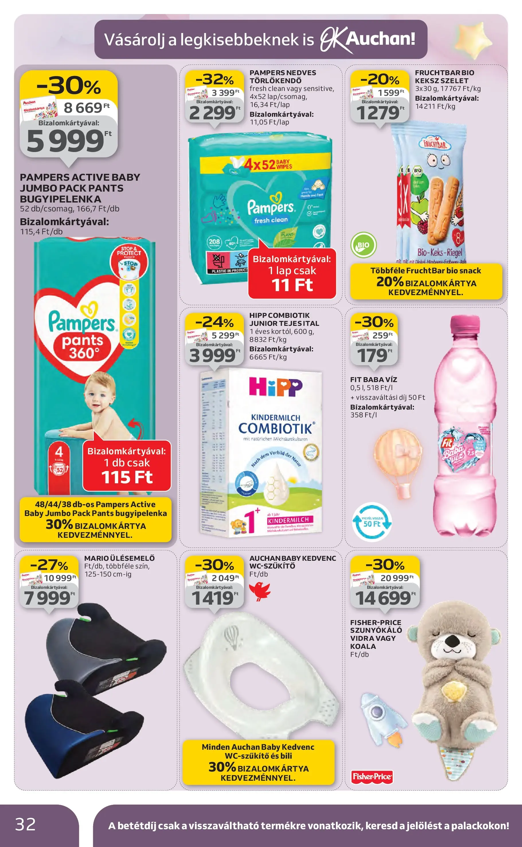 Auchan Akciós újság Miskolc - 2026.01.22. -tól/töl > akció, lapozható szórólap 🛍️ | Oldal: 32 | Termékek: Pampers, Törlőkendő, Keksz