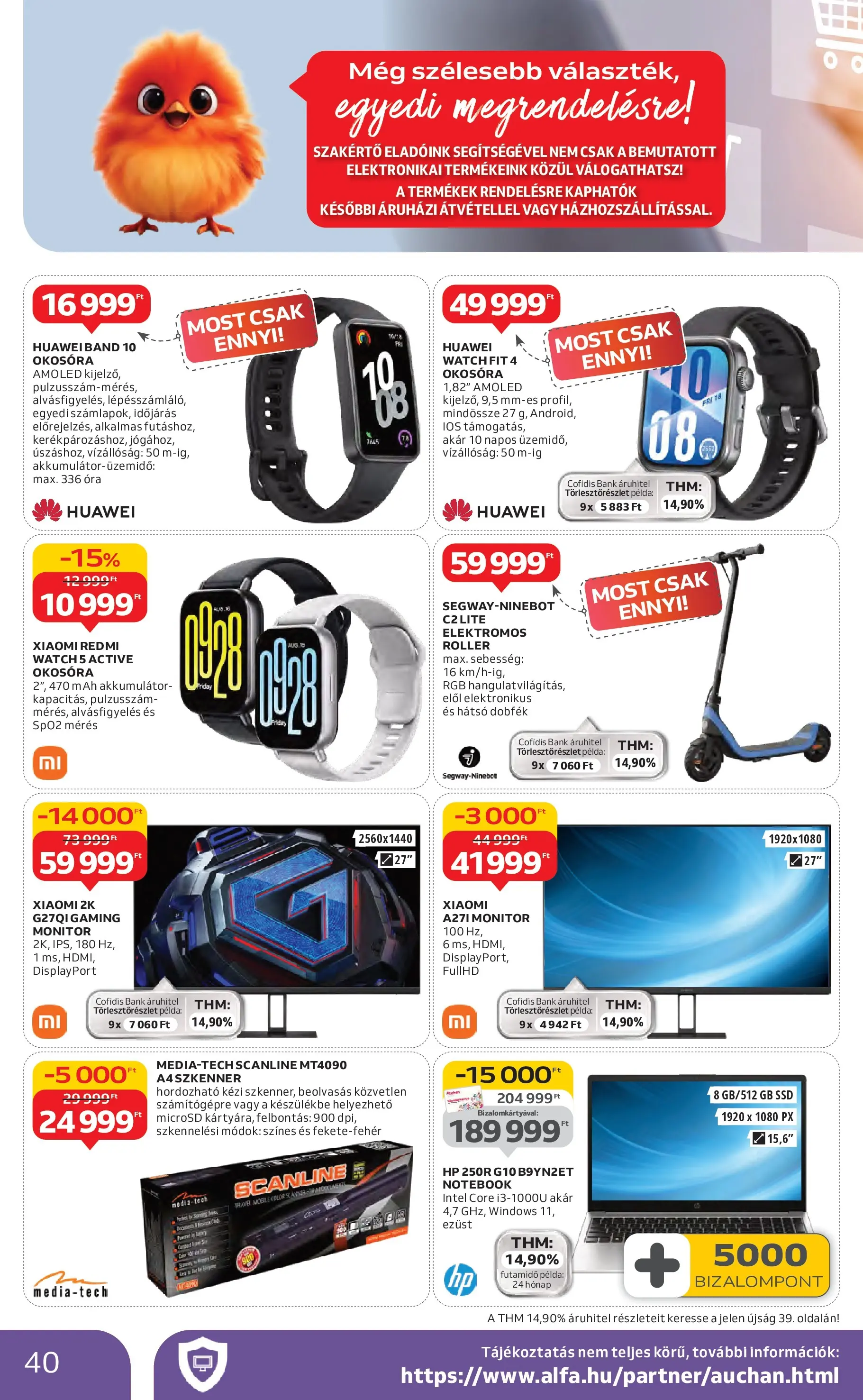 Auchan Akciós újság Miskolc - 2026.01.22. -tól/töl > akció, lapozható szórólap 🛍️ | Oldal: 40 | Termékek: SSD, Monitor, Szkenner, Akkumulátor