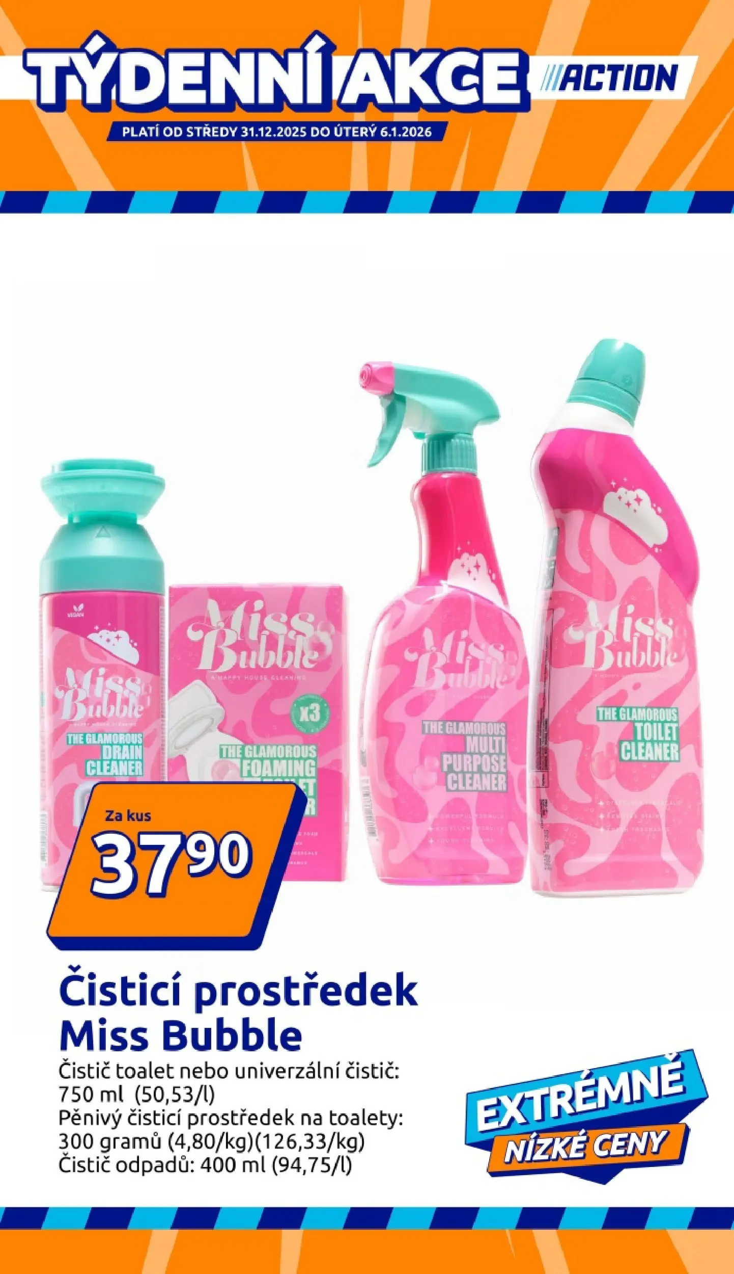 Nabídky - Action leták do 28.01.2026 od 20.01.2026 - akční nabídka | Strana: 1 | Produkty: Čistící prostředek, Univerzální čistič, Čistič odpadů