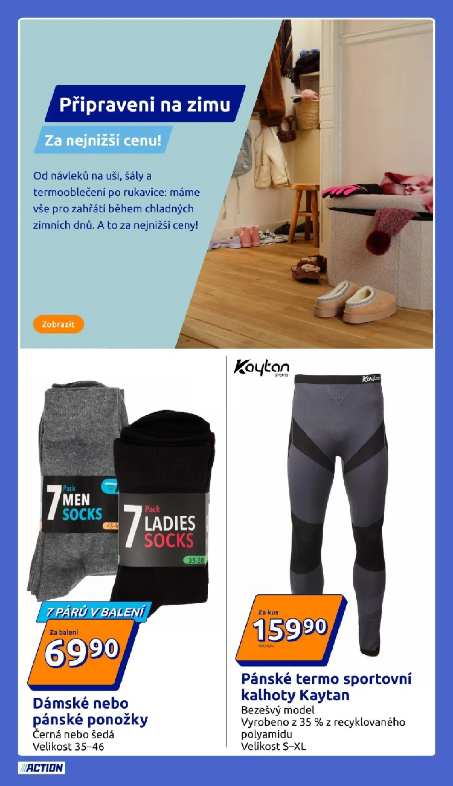 Nabídky - Action leták do 28.01.2026 od 20.01.2026 - akční nabídka | Strana: 19 | Produkty: Kalhoty, Ponožky, Rukavice