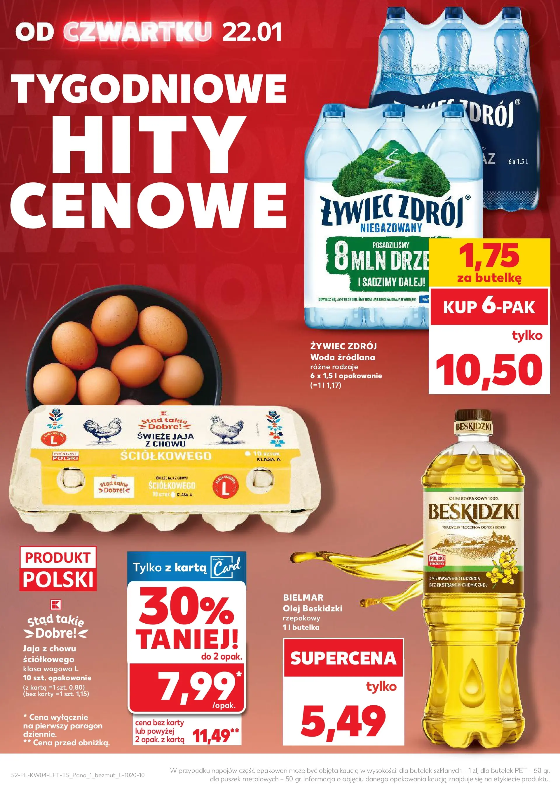 Kaufland gazetka od 22.01.2026 - od jutra PDF | Strona: 2 | Produkty: Karta, Woda źródlana, Olej, Jaja