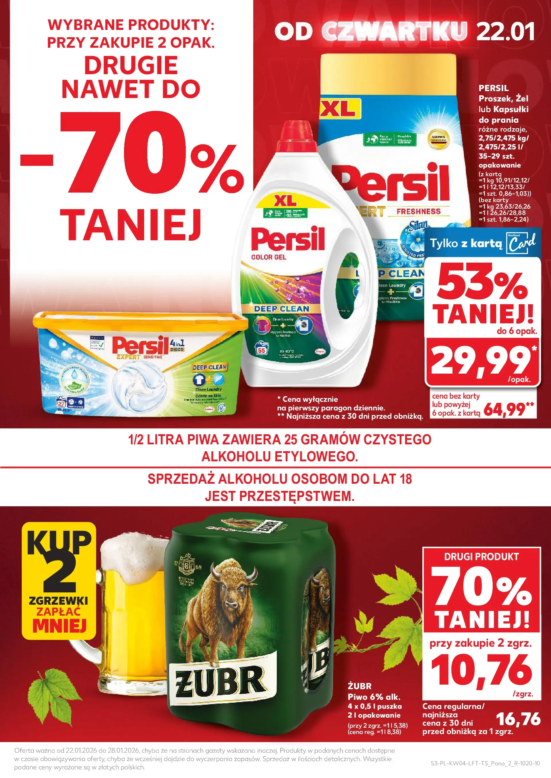 Kaufland gazetka od 22.01.2026 - od jutra PDF | Strona: 3 | Produkty: Karta, Persil, Kapsułki do prania, Piwo