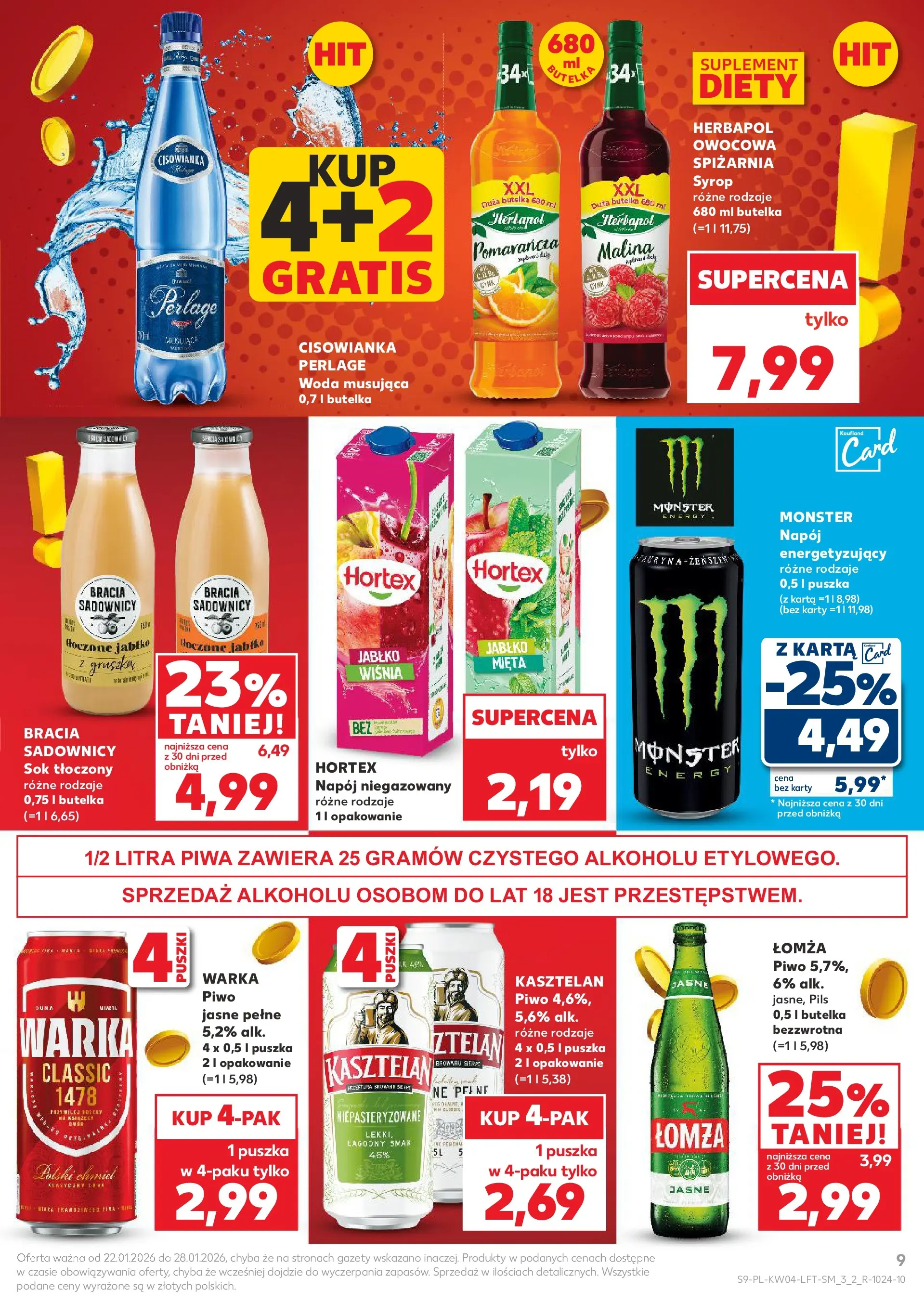 Kaufland gazetka od 22.01.2026 - od jutra PDF | Strona: 9 | Produkty: Syrop, Mięta, Warka, Woda