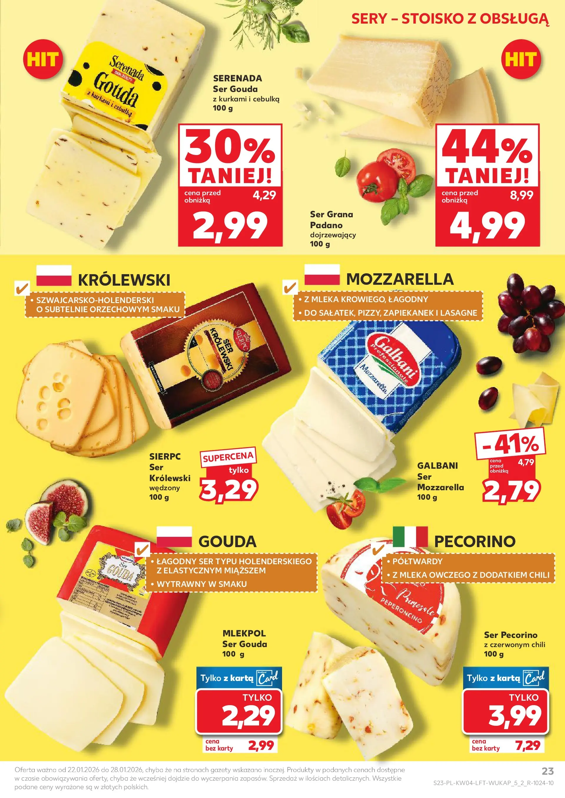 Kaufland gazetka od 22.01.2026 - od jutra PDF | Strona: 23 | Produkty: Pecorino, Lasagne, Sery, Ser