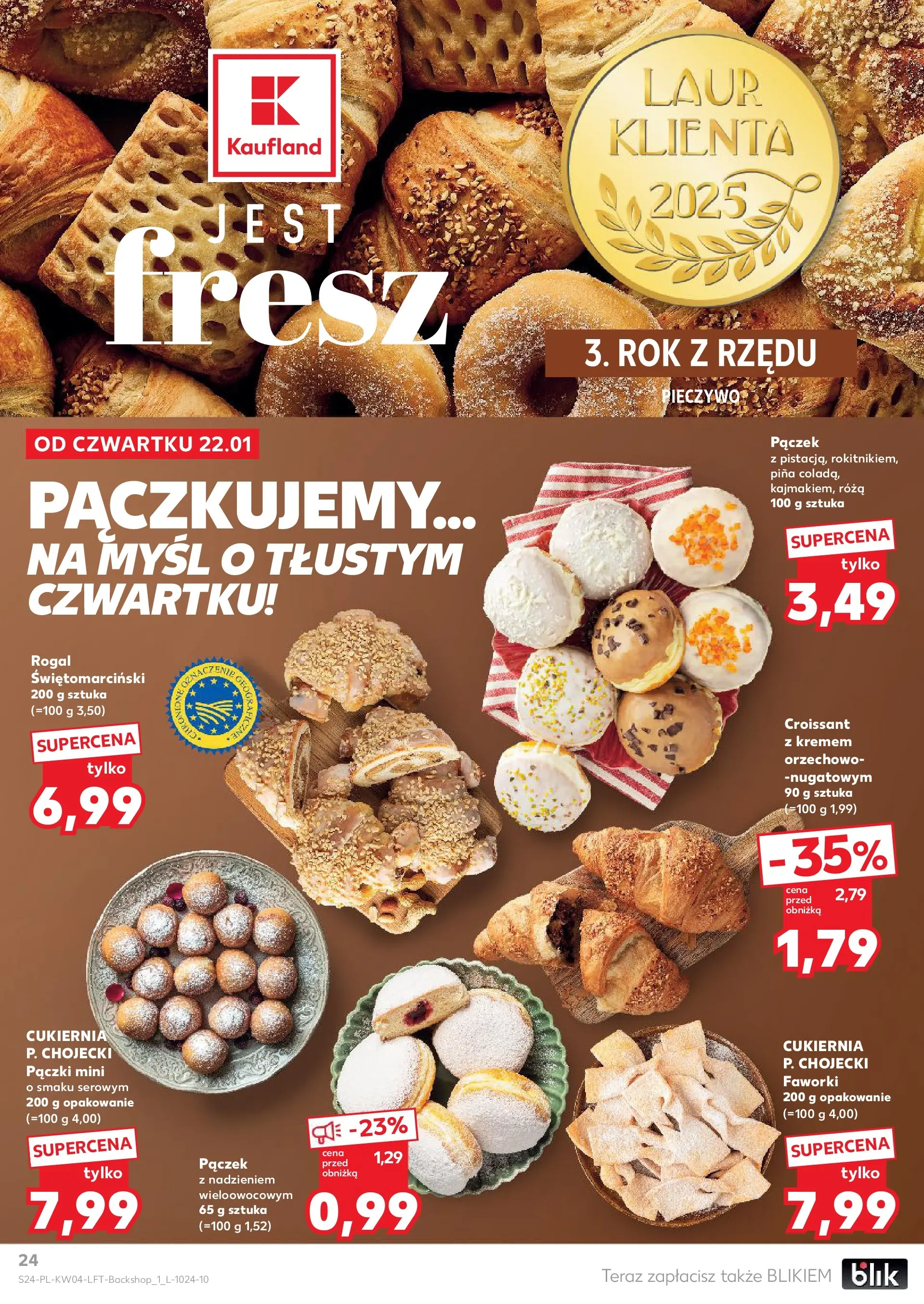 Kaufland gazetka od 22.01.2026 - od jutra PDF | Strona: 24 | Produkty: Pieczywo, Pączki