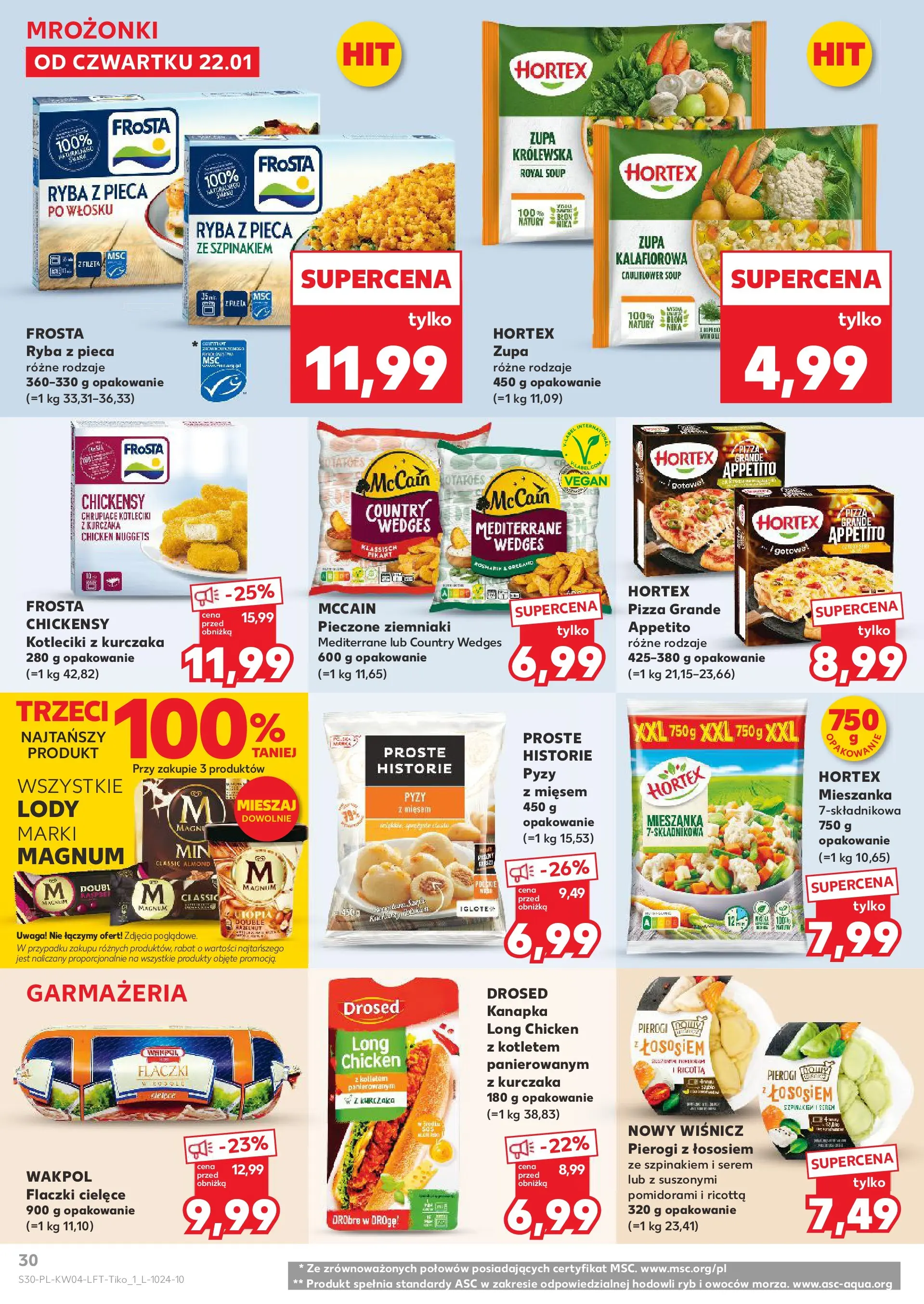 Kaufland gazetka od 22.01.2026 - od jutra PDF | Strona: 30 | Produkty: Pierogi, Nuggets, Ziemniaki, Ricotta
