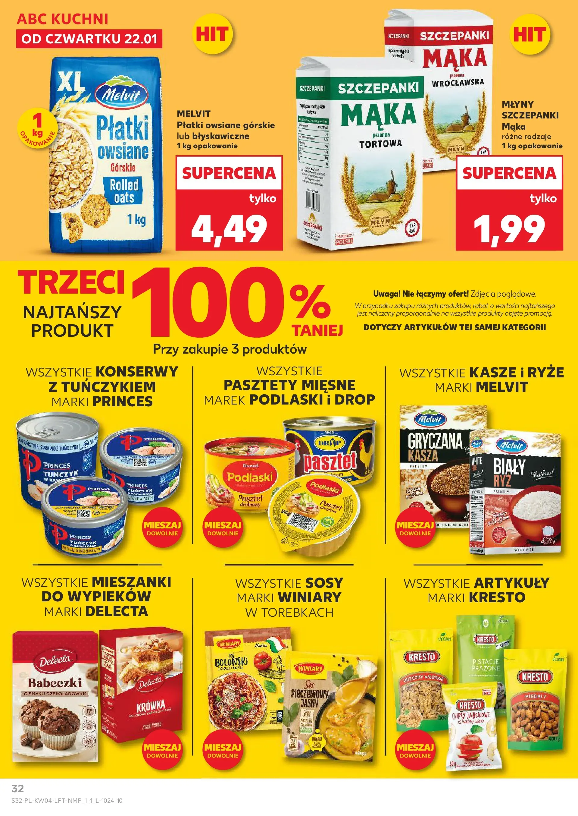 Kaufland gazetka od 22.01.2026 - od jutra PDF | Strona: 32 | Produkty: Chipsy, Krowka, Tuńczyk, Babeczki