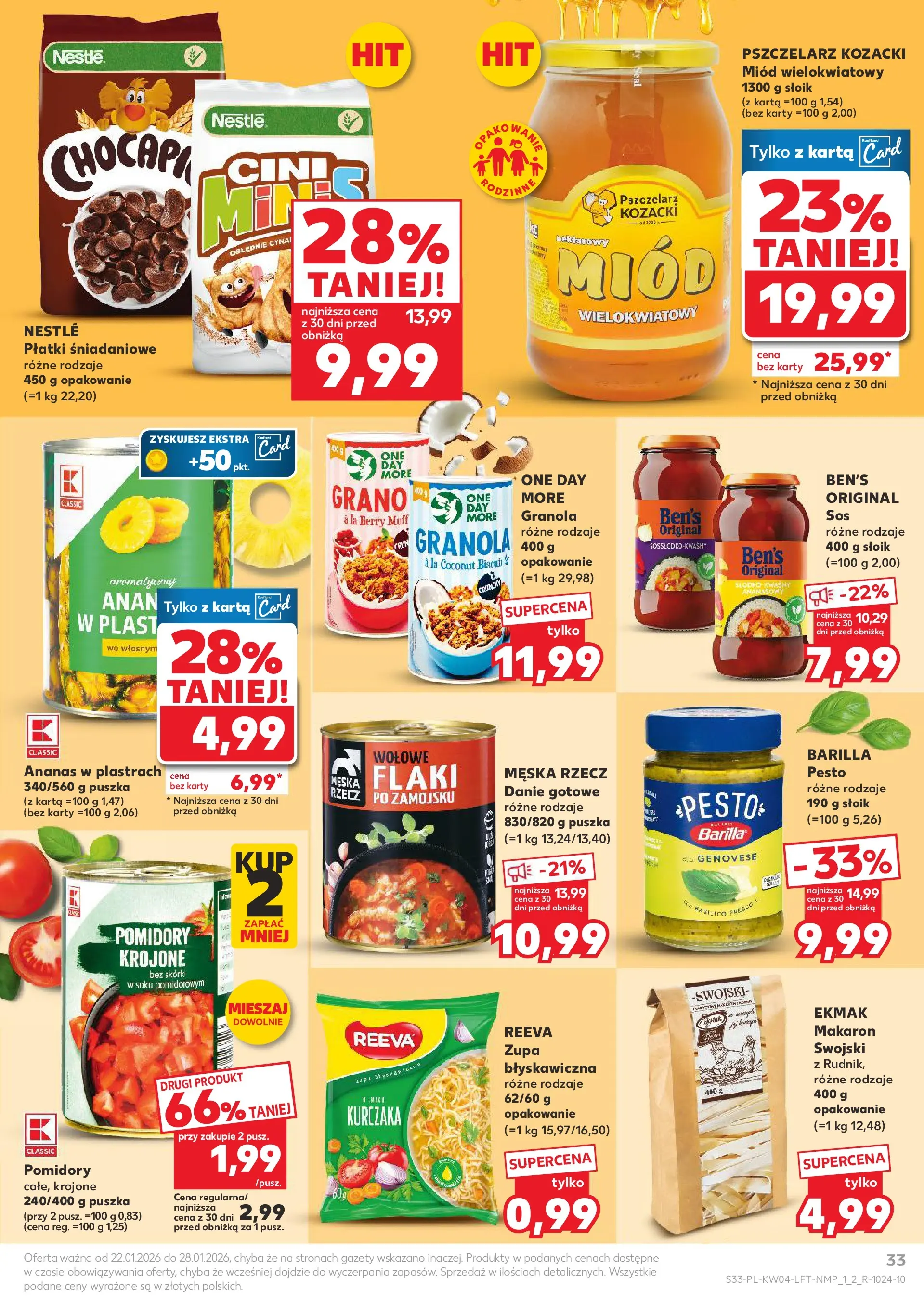 Kaufland gazetka od 22.01.2026 - od jutra PDF | Strona: 33 | Produkty: Karta, Miód, Zupa, Płatki