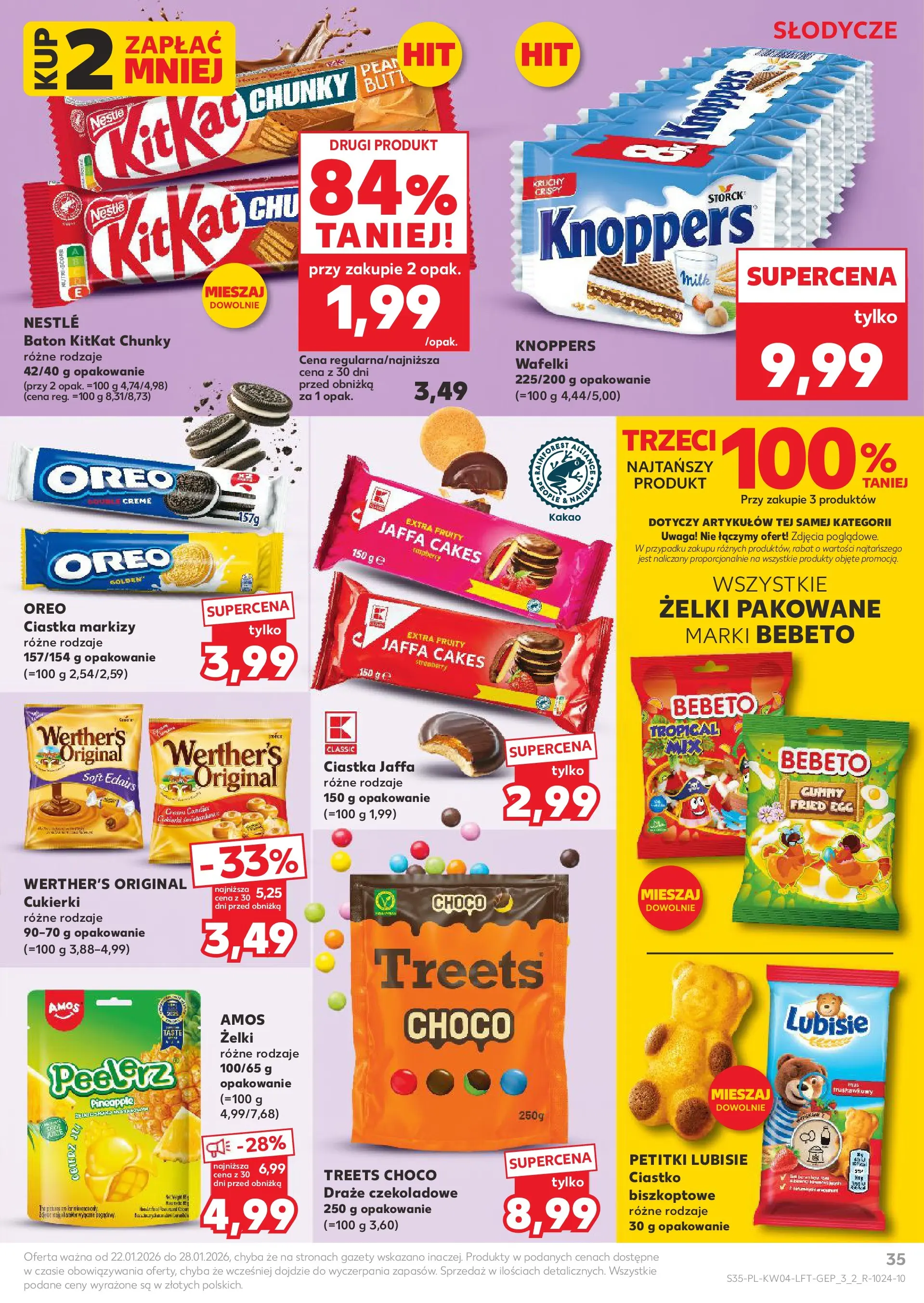 Kaufland gazetka od 22.01.2026 - od jutra PDF | Strona: 35 | Produkty: Kakao, Wafelki, Żelki, Cukierki