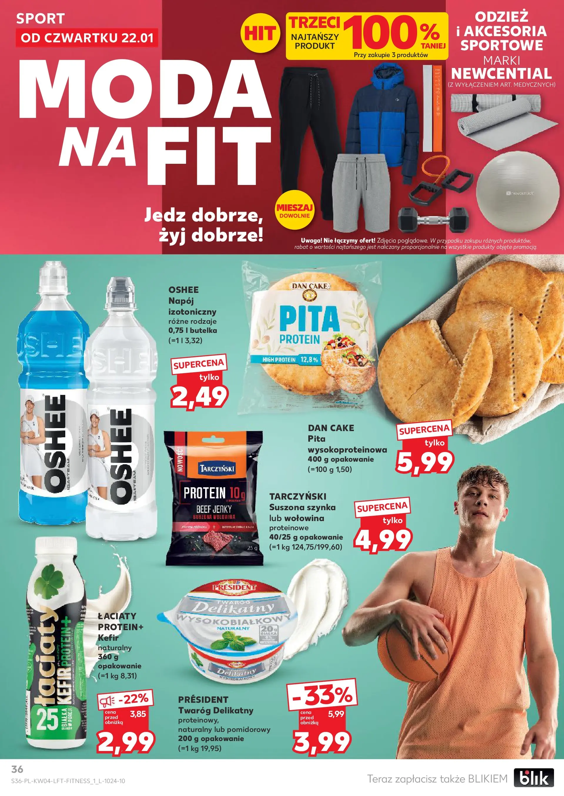 Kaufland gazetka od 22.01.2026 - od jutra PDF | Strona: 36 | Produkty: Kefir, Szynka, Wołowina, Pita