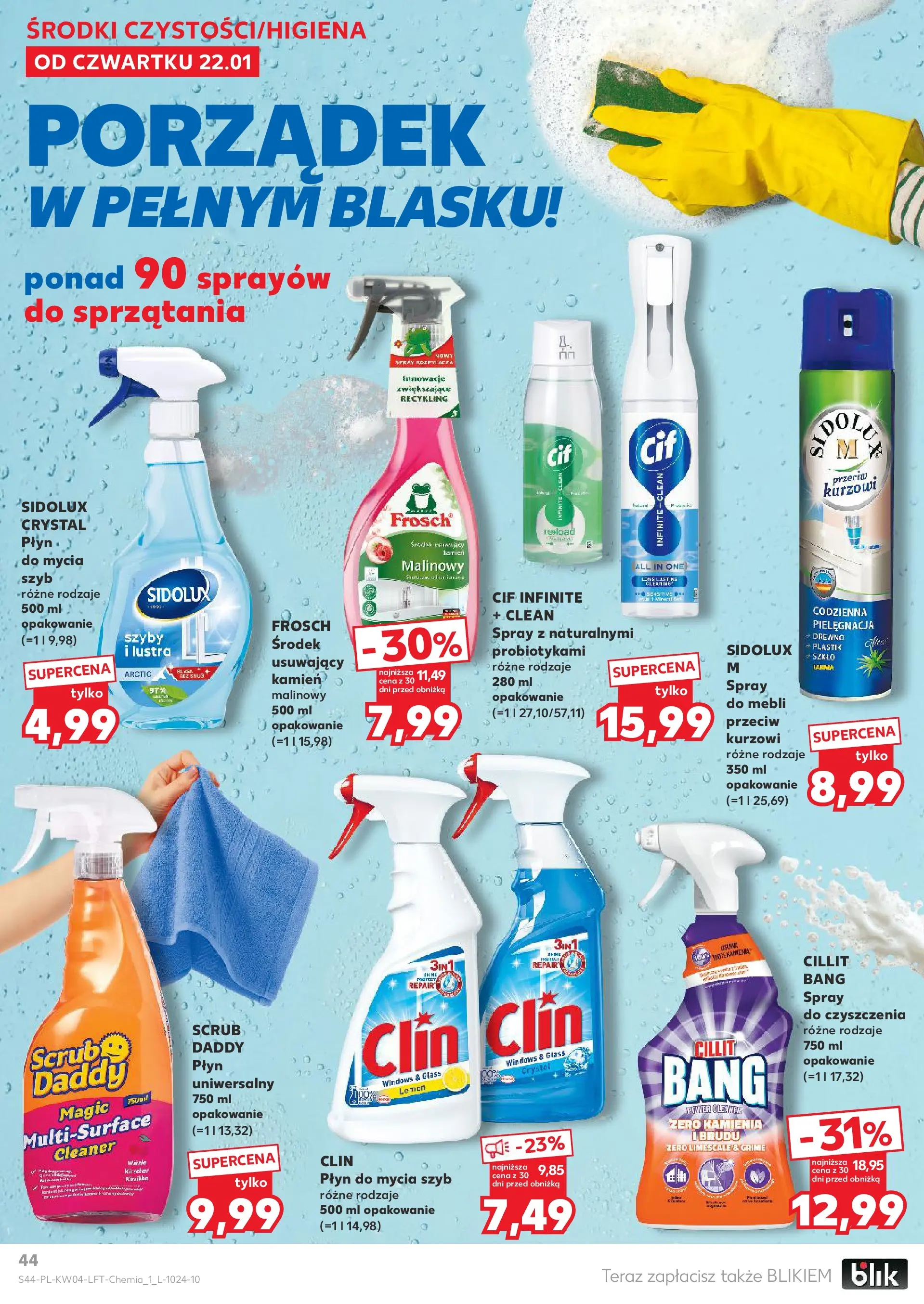 Kaufland gazetka od 22.01.2026 - od jutra PDF | Strona: 44 | Produkty: Płyn do mycia szyb, Cleaner, Wiśnie