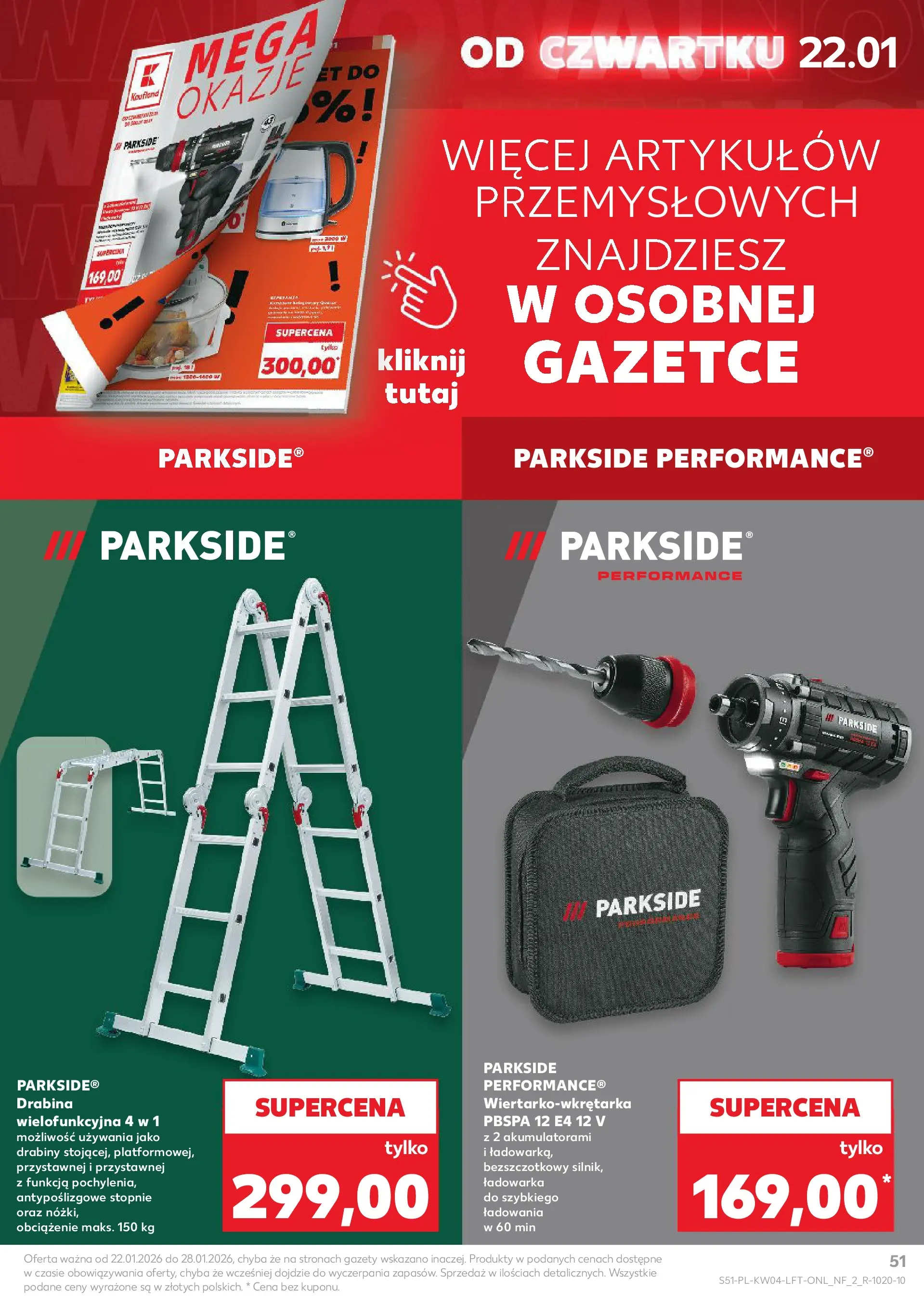 Kaufland gazetka od 22.01.2026 - od jutra PDF | Strona: 51 | Produkty: Ładowarka, Drabina