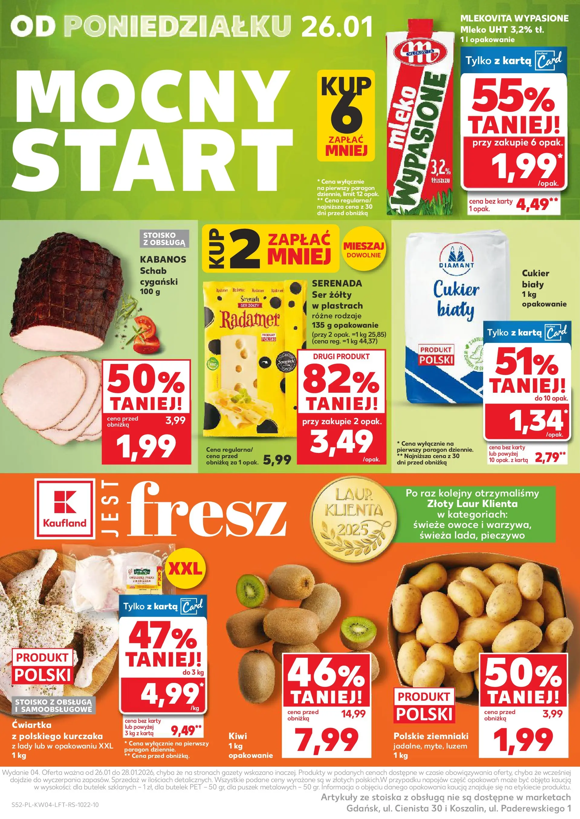 Kaufland gazetka od 22.01.2026 - od jutra PDF | Strona: 52 | Produkty: Mleko, Ziemniaki, Owoce, Cukier
