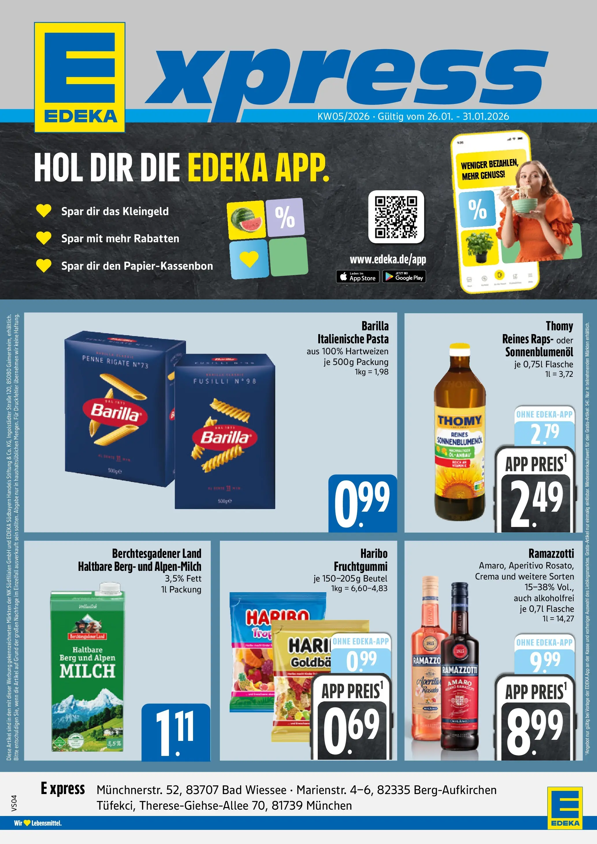 Edeka prospekt München	 (ab 26.01.2026) » Angebote Online | Seite: 1 | Produkte: Sonnenblumenol, Bad, Pasta, Ramazzotti