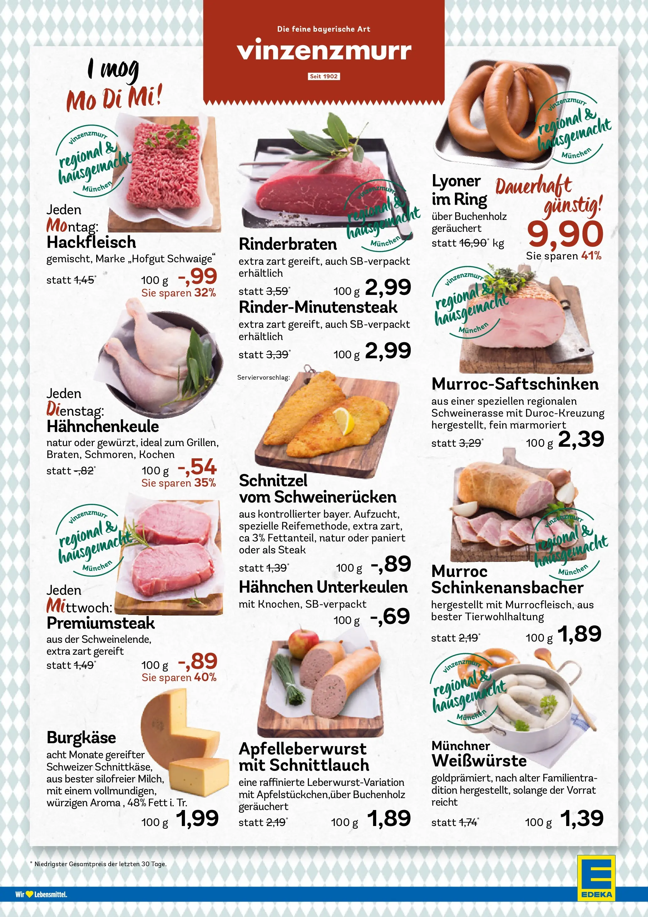 Edeka prospekt München	 (ab 26.01.2026) » Angebote Online | Seite: 4 | Produkte: Hahnchen, Schnitzel, Steak, Hackfleisch