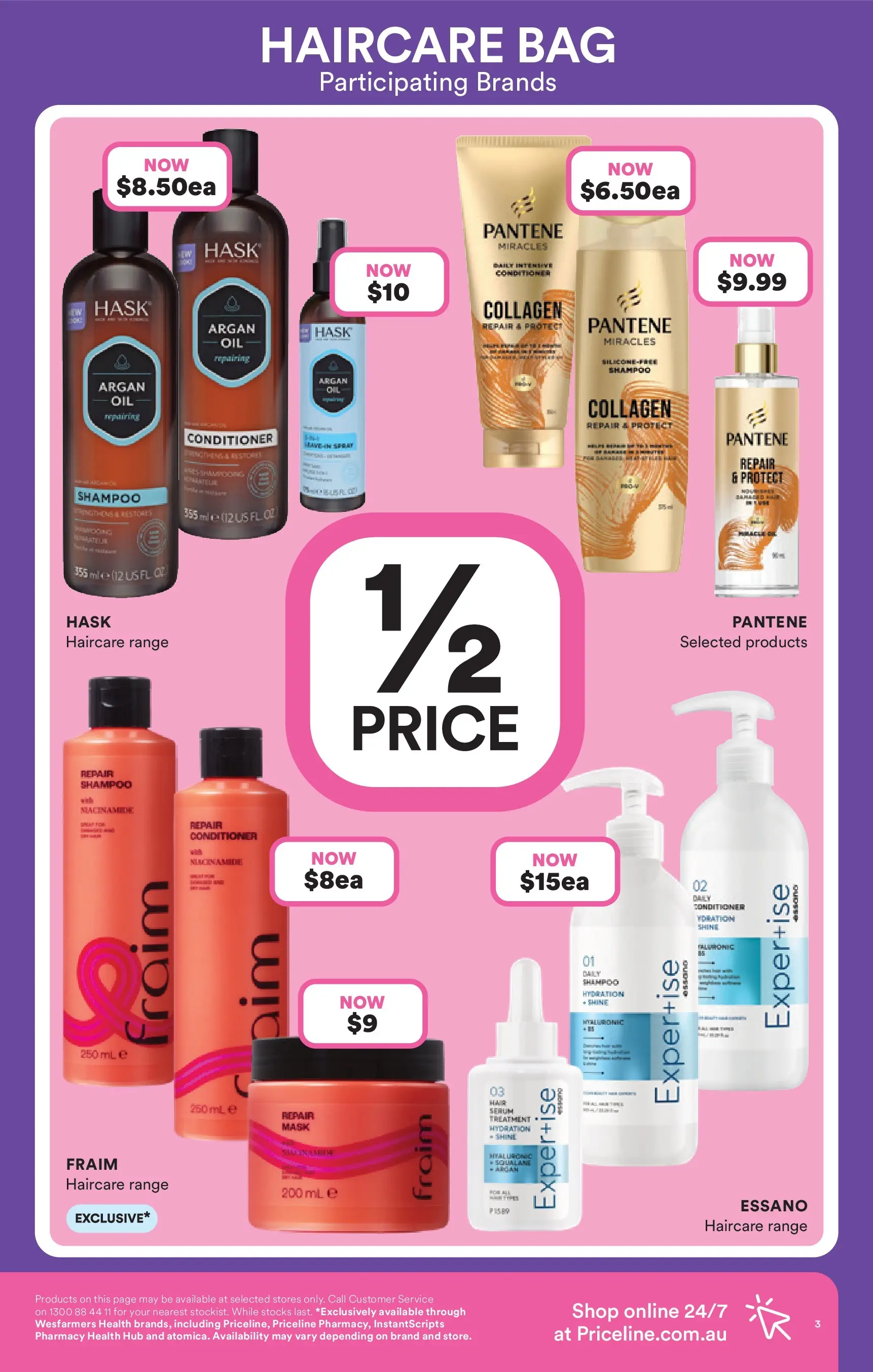 Priceline Pharmacy - Priceline Catalogue - 21/01/2026 > weekly / monthly specials | Page: 3 | Products: Conditioner, Mask, Collagen, Bag