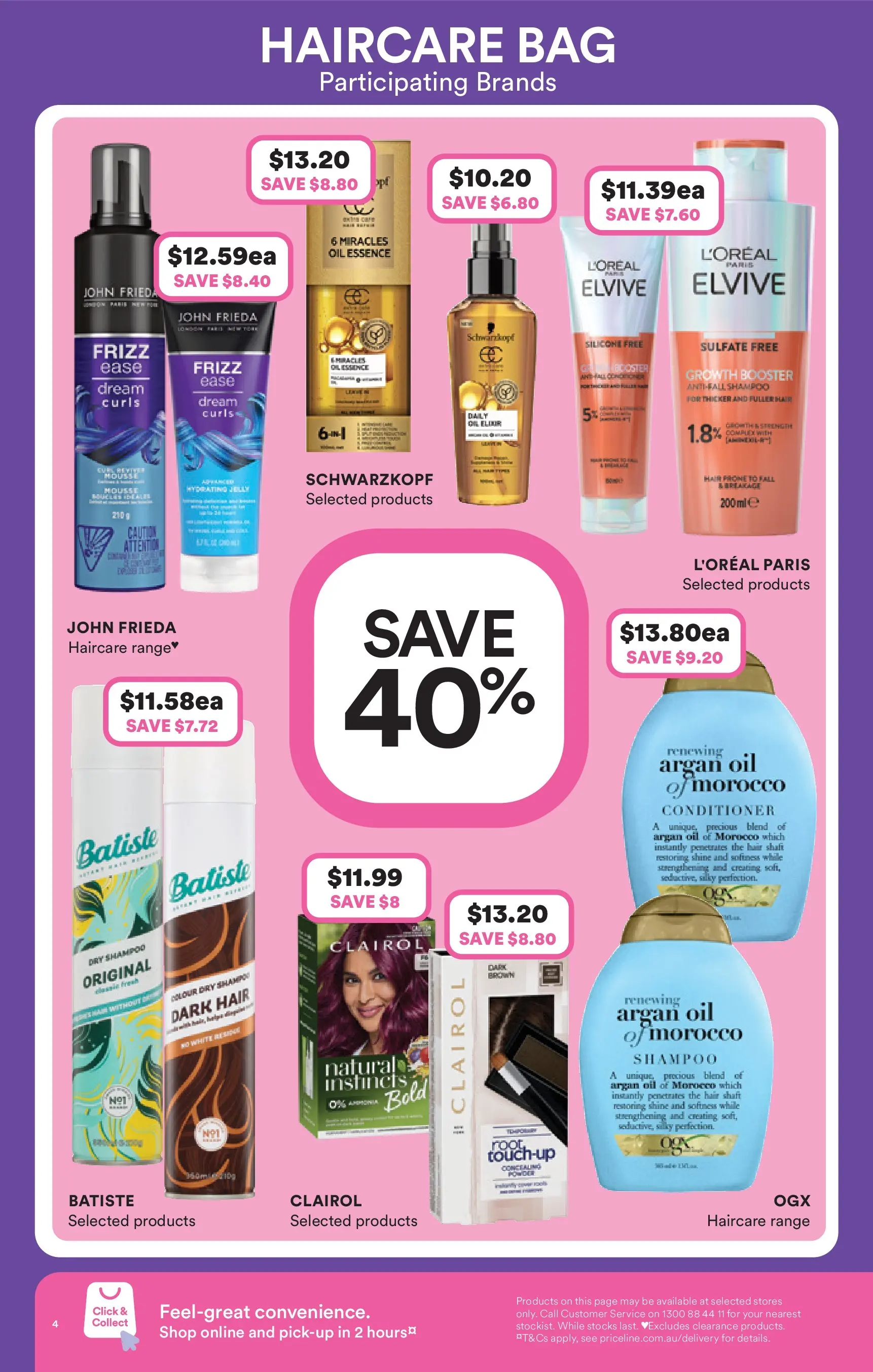 Priceline Pharmacy - Priceline Catalogue - 21/01/2026 > weekly / monthly specials | Page: 4 | Products: Conditioner, Oil, Bag, Mousse