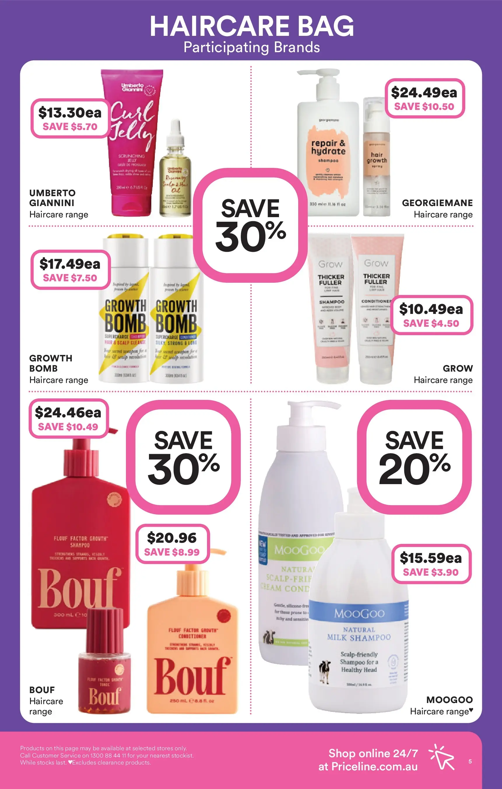 Priceline Pharmacy - Priceline Catalogue - 21/01/2026 > weekly / monthly specials | Page: 5 | Products: Milk, Shampoo, Bag