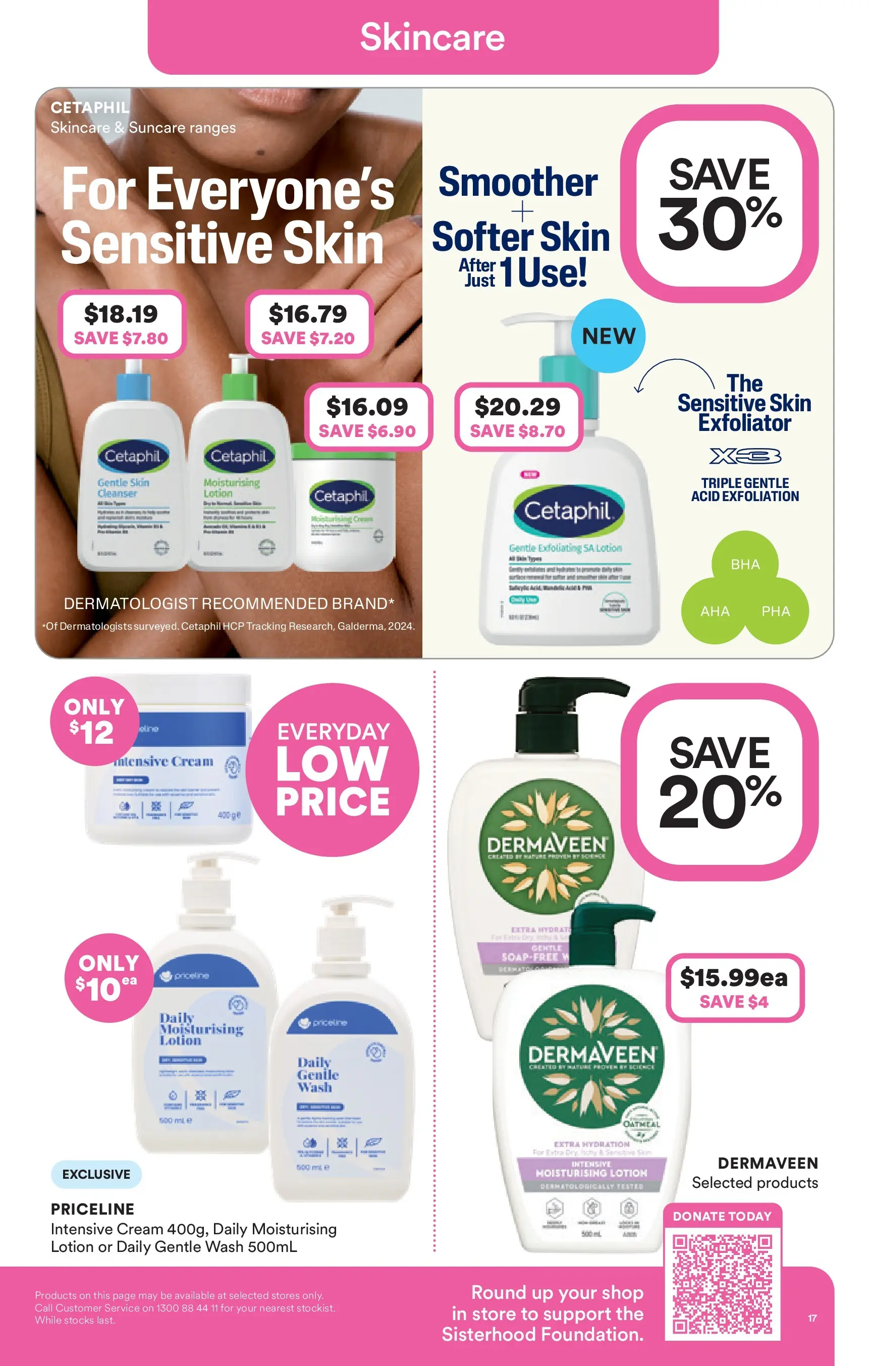 Priceline Pharmacy - Priceline Catalogue - 21/01/2026 > weekly / monthly specials | Page: 17 | Products: Lotion, Cream, Exfoliator, Sensitive skin