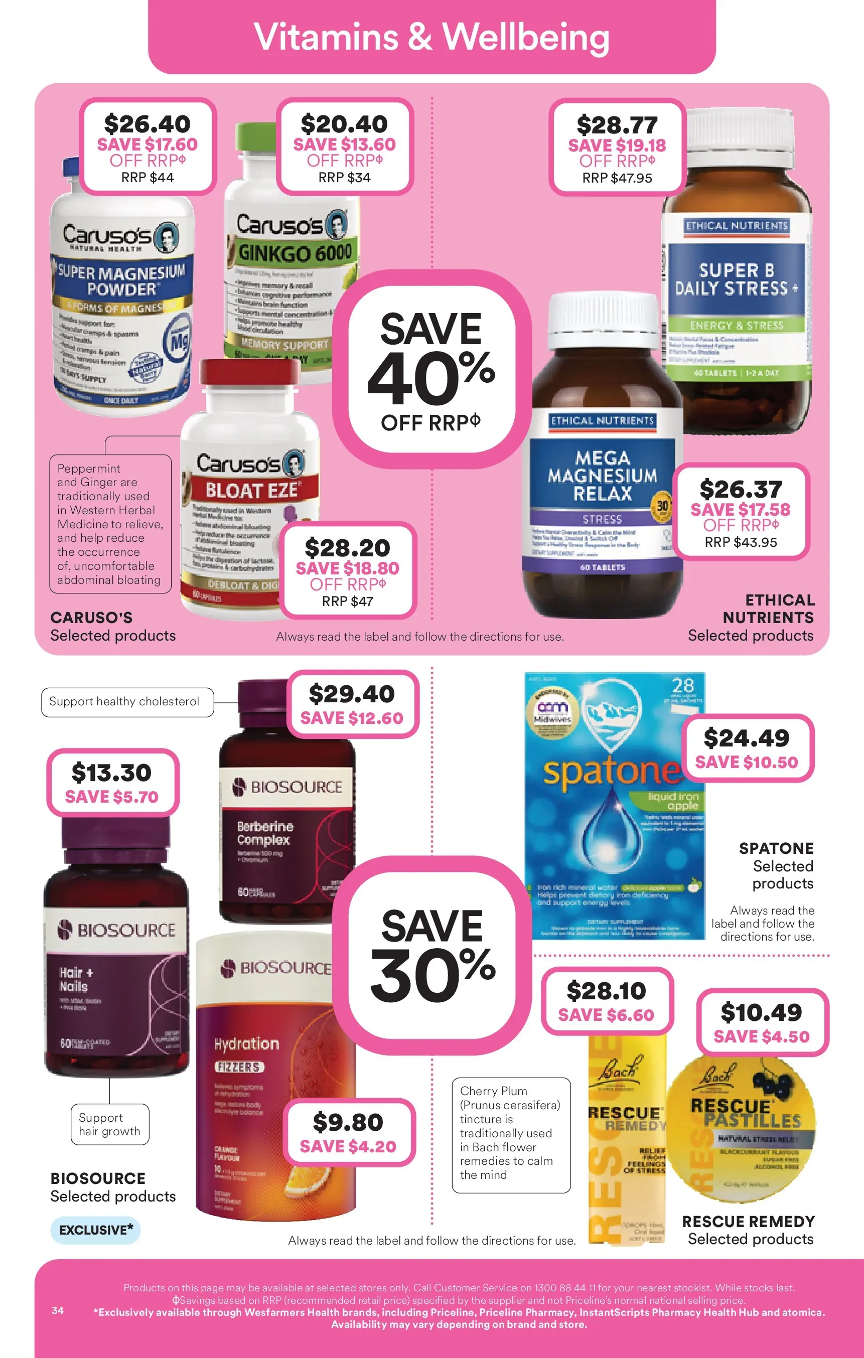 Priceline Pharmacy - Priceline Catalogue - 21/01/2026 > weekly / monthly specials | Page: 34 | Products: Powder, Herbal, Nutrients, Tablets