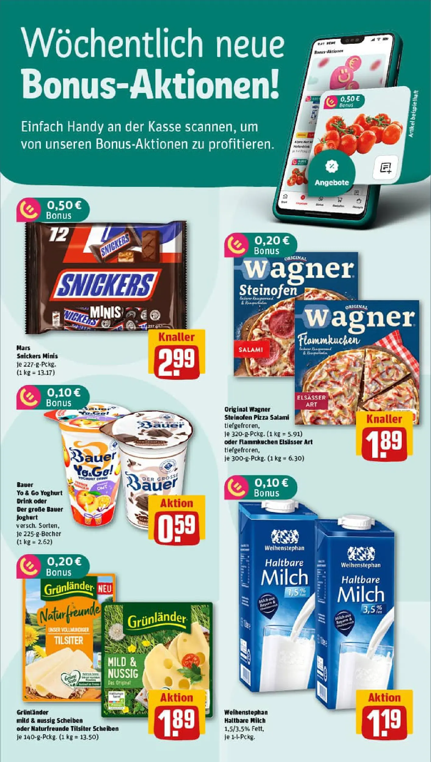 REWE Prospekt ab 26.01.2026 zum Blättern » Angebote | Seite: 2 | Produkte: Joghurt, Bauer joghurt, Mars, Grunlander