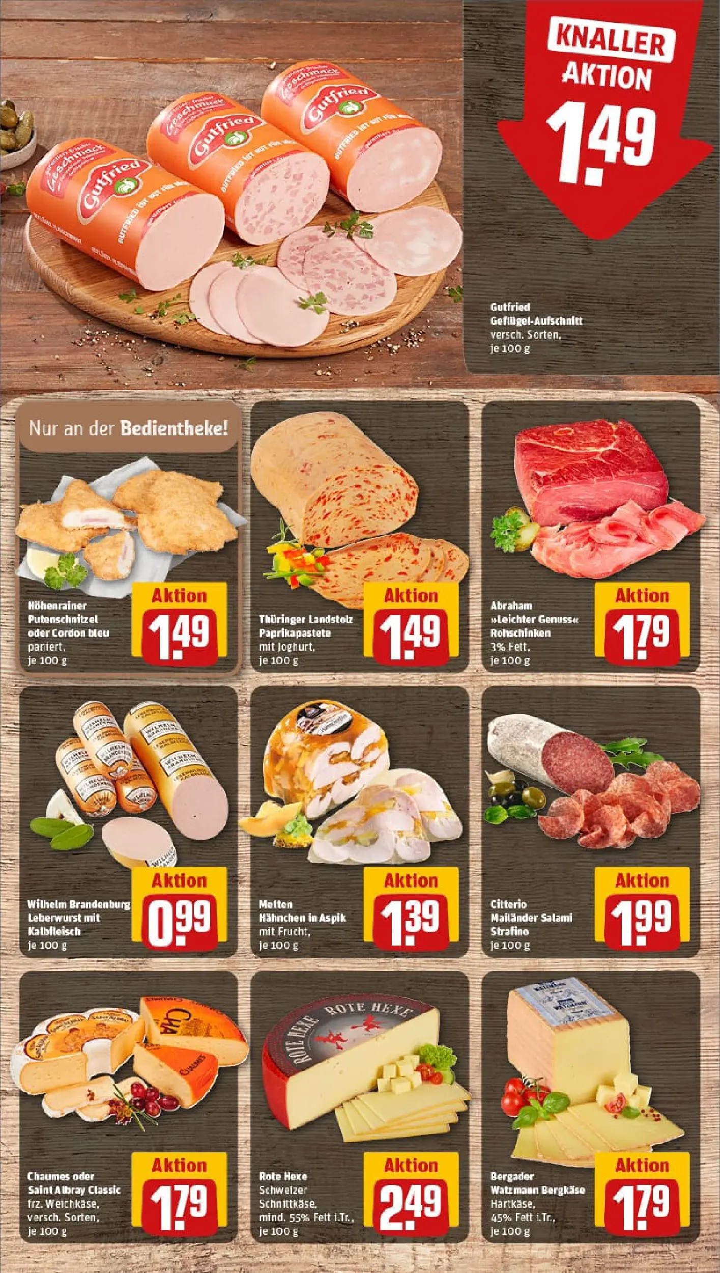 REWE Prospekt ab 26.01.2026 zum Blättern » Angebote | Seite: 9 | Produkte: Hahnchen, Paprika, Putenschnitzel, Salami
