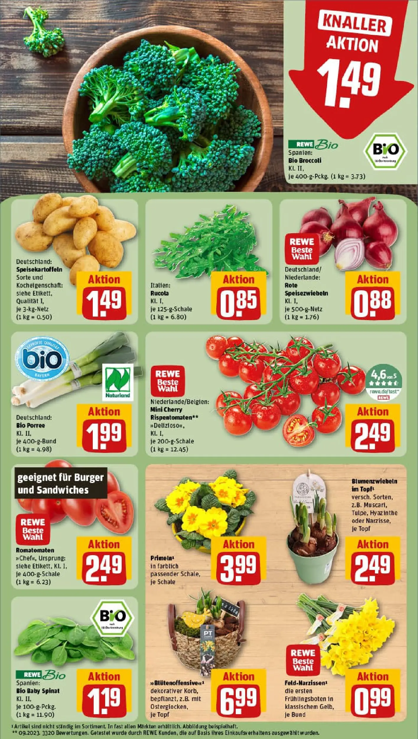 REWE Prospekt ab 26.01.2026 zum Blättern » Angebote | Seite: 7 | Produkte: Rucola, Burger